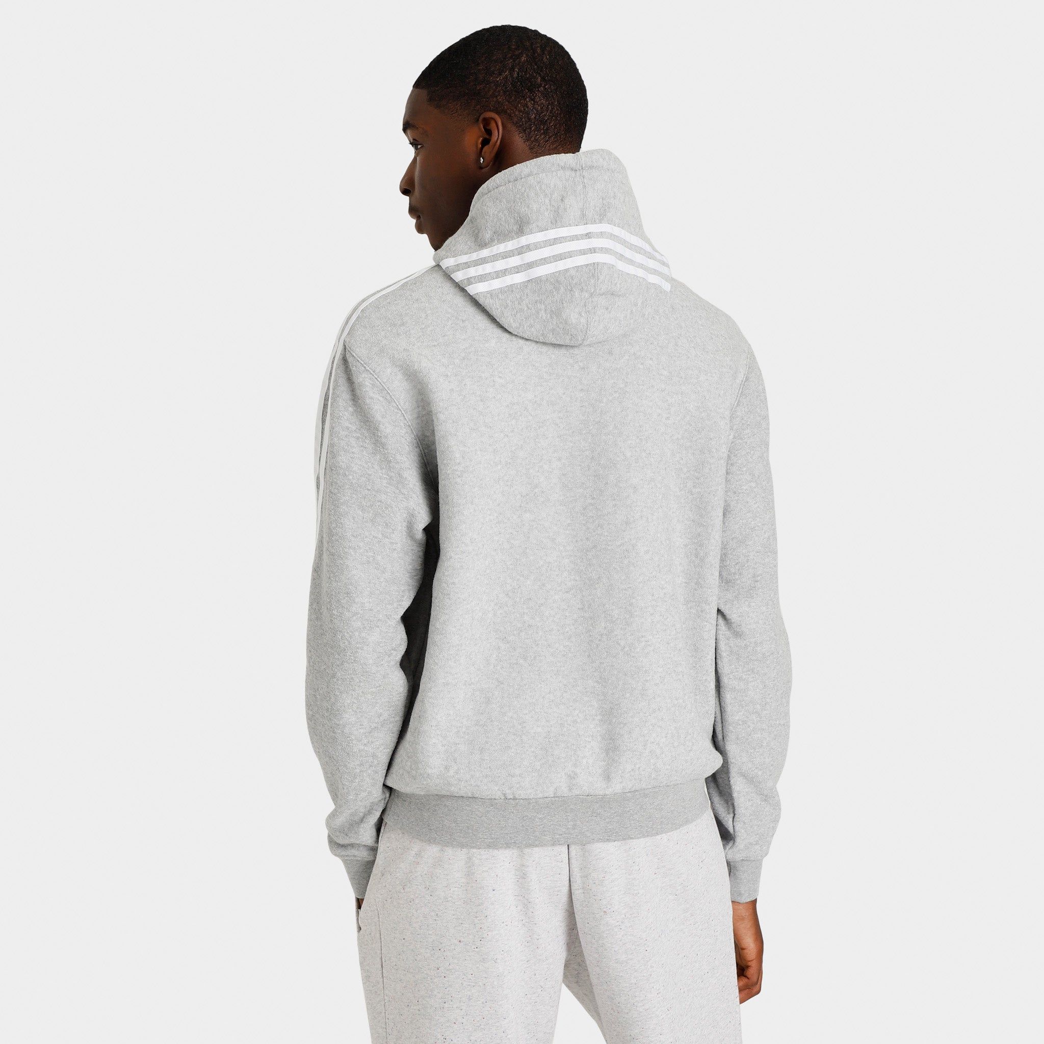 adidas Originals Comfort 3-Stripes Pullover Hoodie Medium Grey Heather / White sold by JD Sports product image thumbnail 2