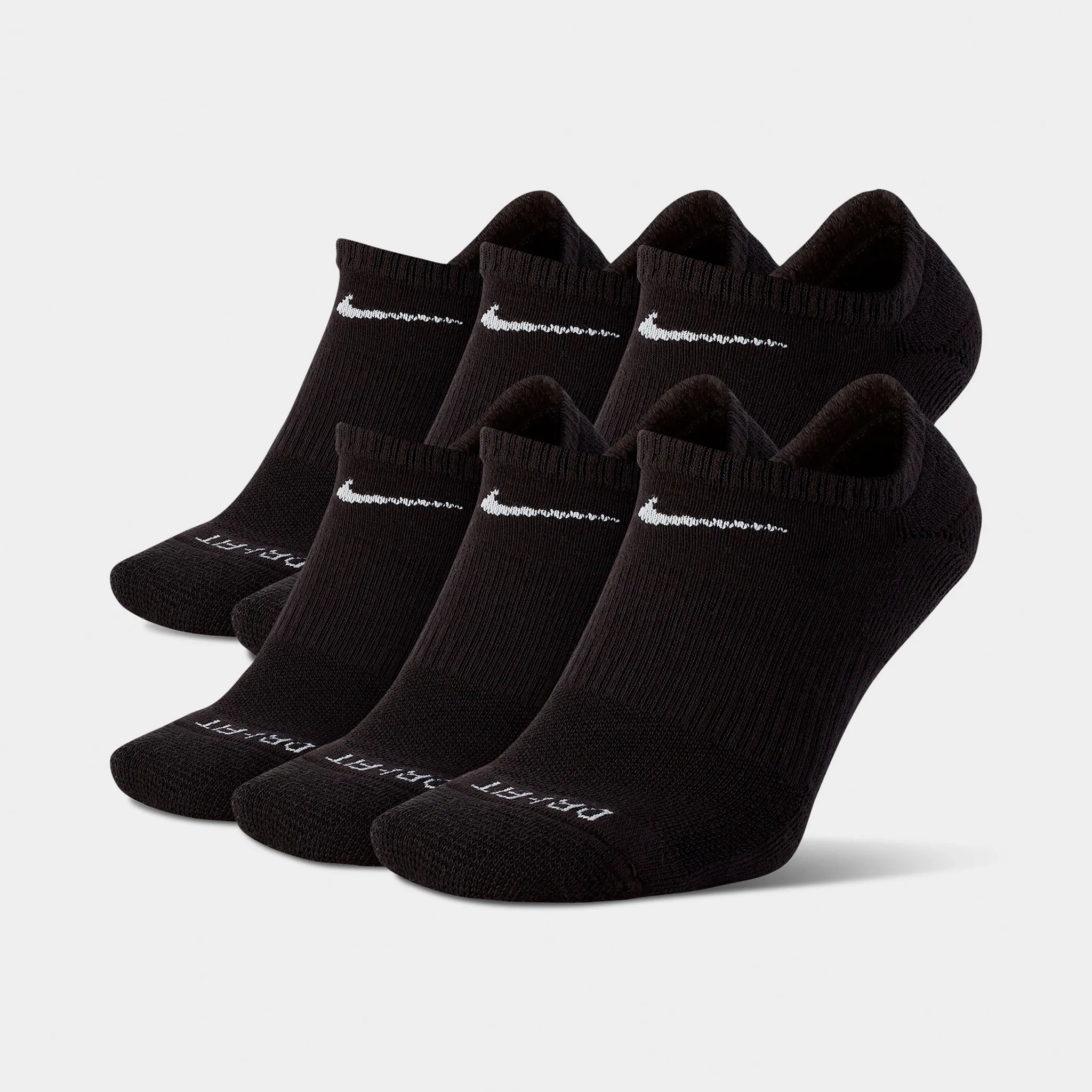 Nike Everyday Plus Cushioned Training No Show Socks (6 Pack) Black / White sold by JD Sports