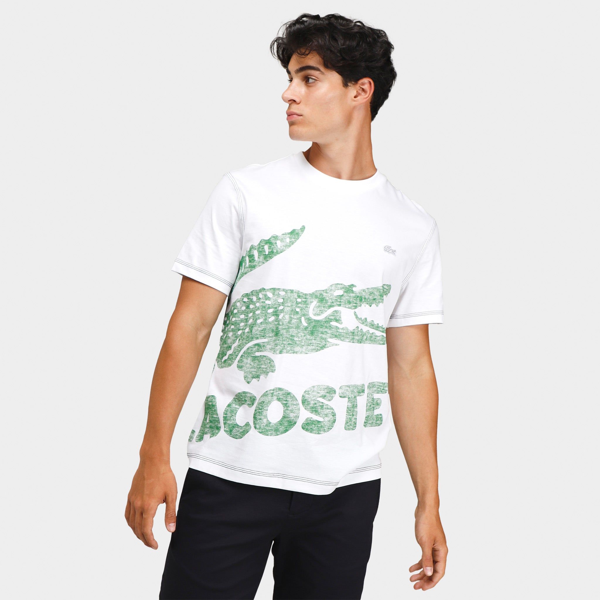 Lacoste Regular Fit Organic Cotton Jersey T-shirt / White sold by JD Sports