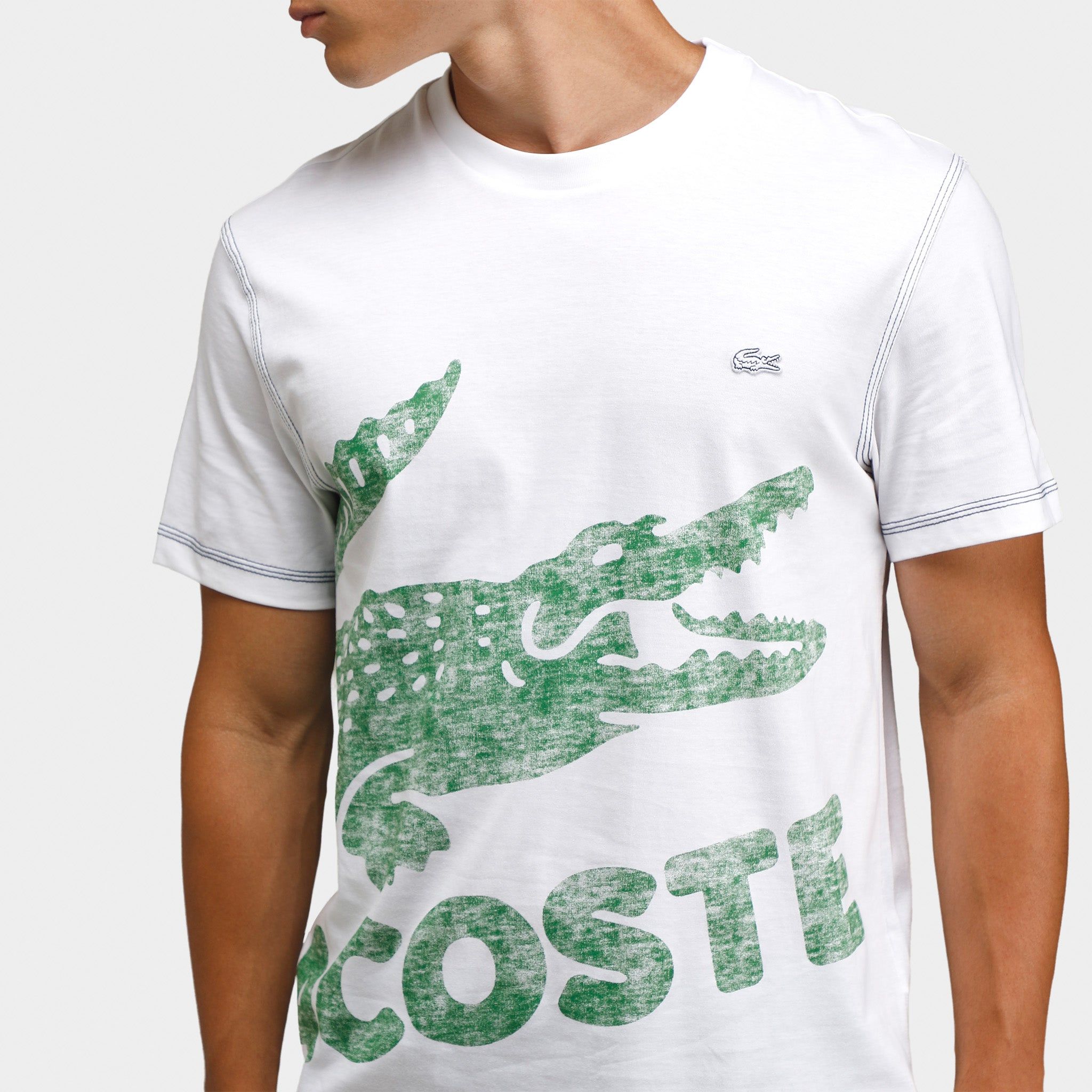 Lacoste Regular Fit Organic Cotton Jersey T-shirt / White sold by JD Sports product image thumbnail 4