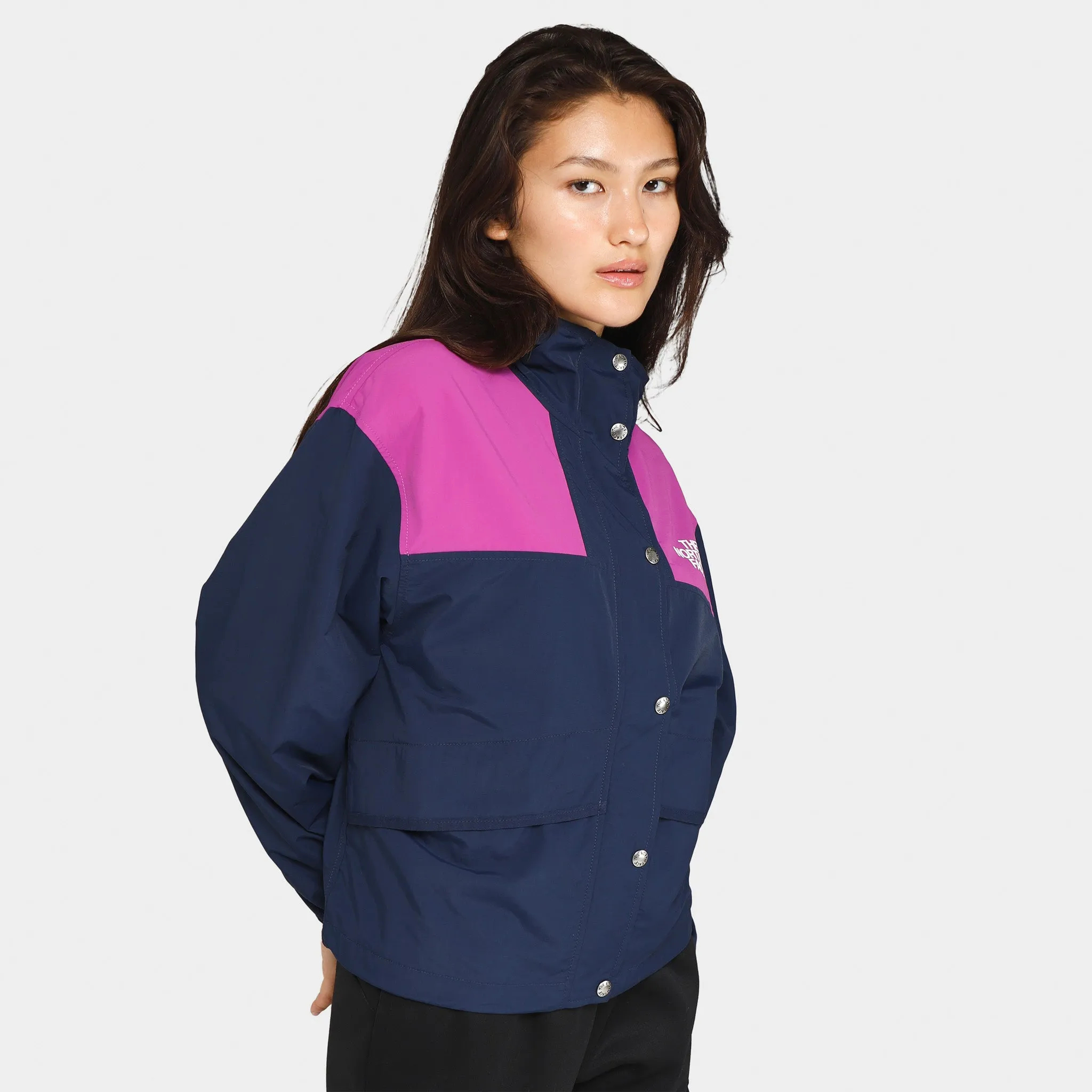 The North Face Women's 86 Mountain Wind Jacket Summit Navy / Purple Cactus Flower sold by JD Sports