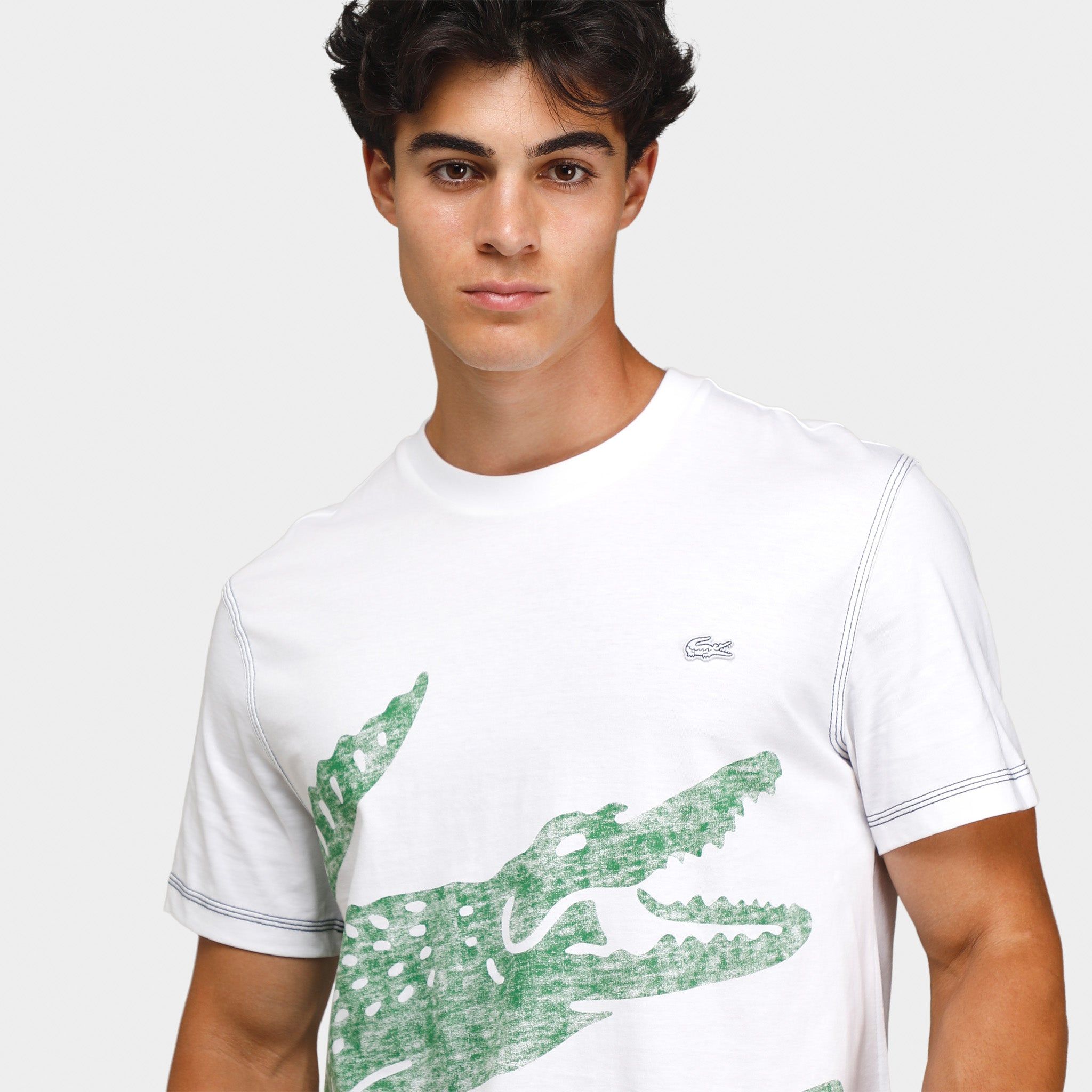 Lacoste Regular Fit Organic Cotton Jersey T-shirt / White sold by JD Sports product image thumbnail 3