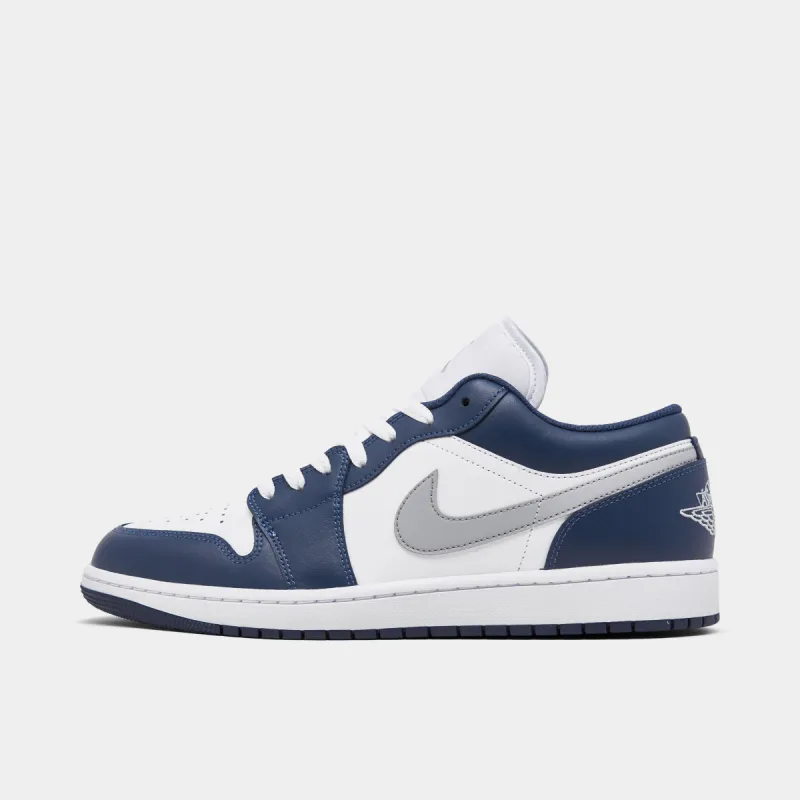 Jordan 1 Low White / Wolf Grey - Midnight Navy sold by JD Sports