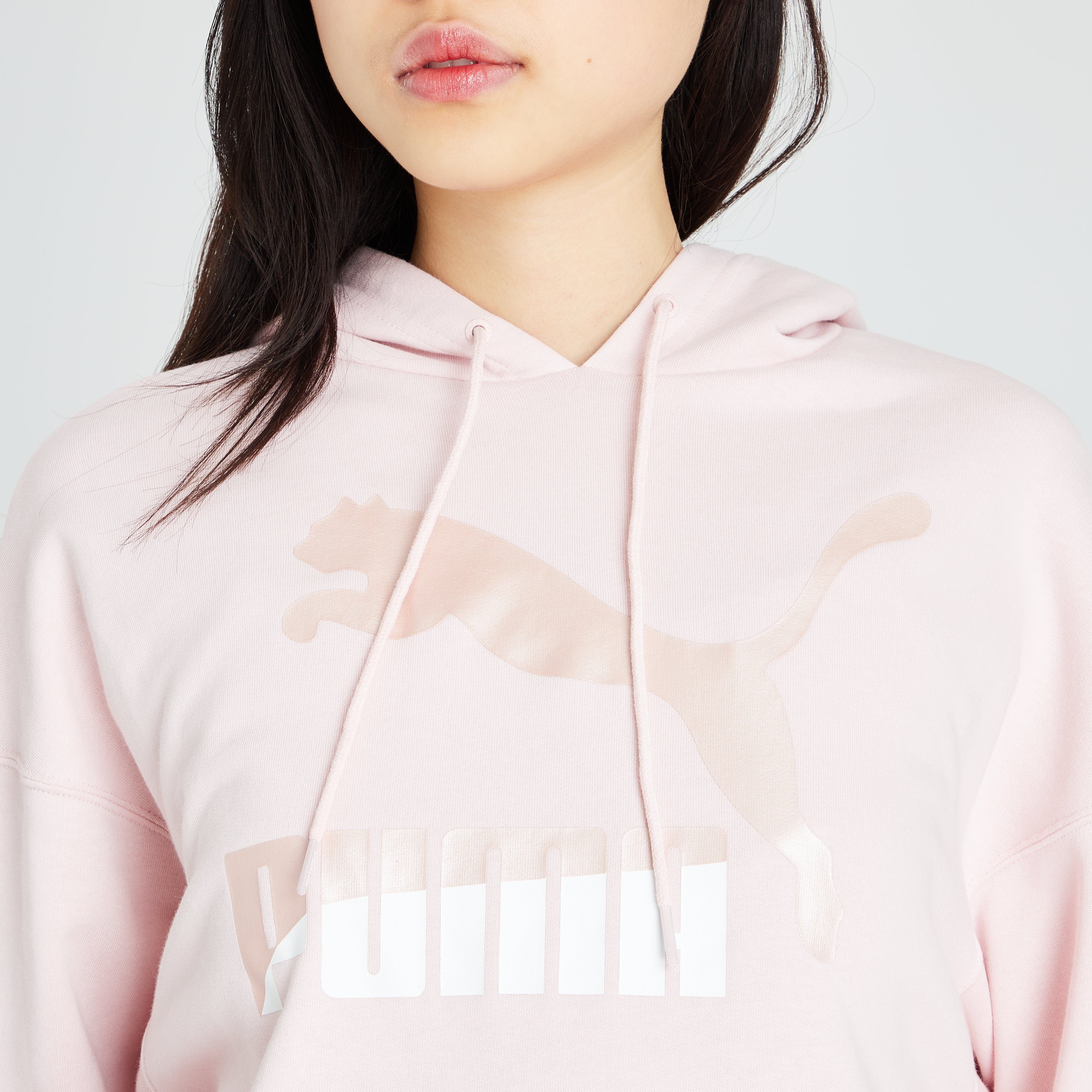 Puma Women's Classics Logo Pullover Hoodie / Lotus Pearl sold by JD Sports product image thumbnail 2