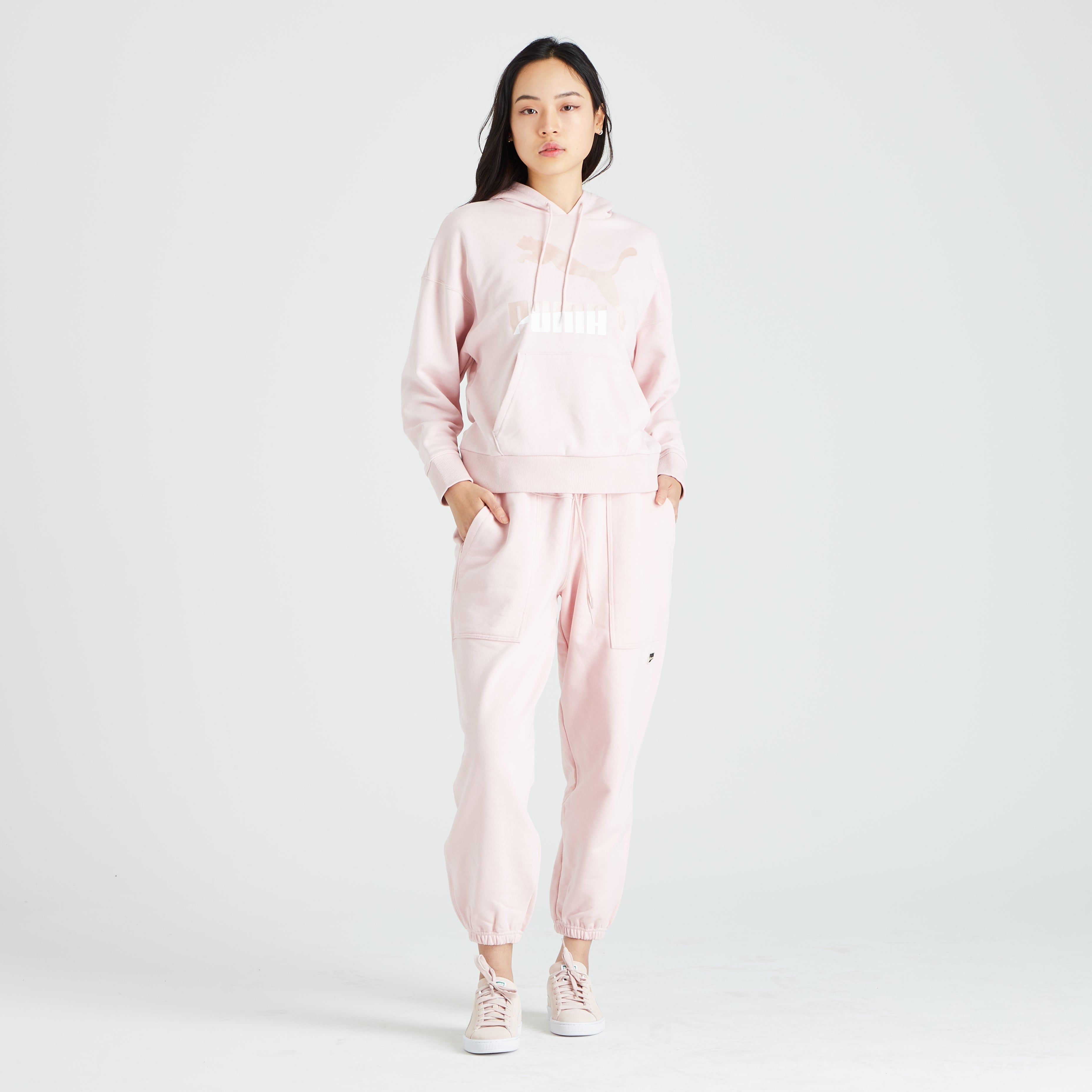 Puma Women's Classics Logo Pullover Hoodie / Lotus Pearl sold by JD Sports product image thumbnail 5