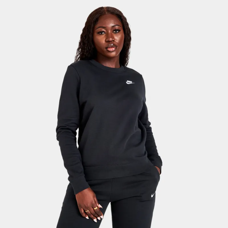 Nike Sportswear Women's Club Fleece Crewneck Black / White sold by JD Sports