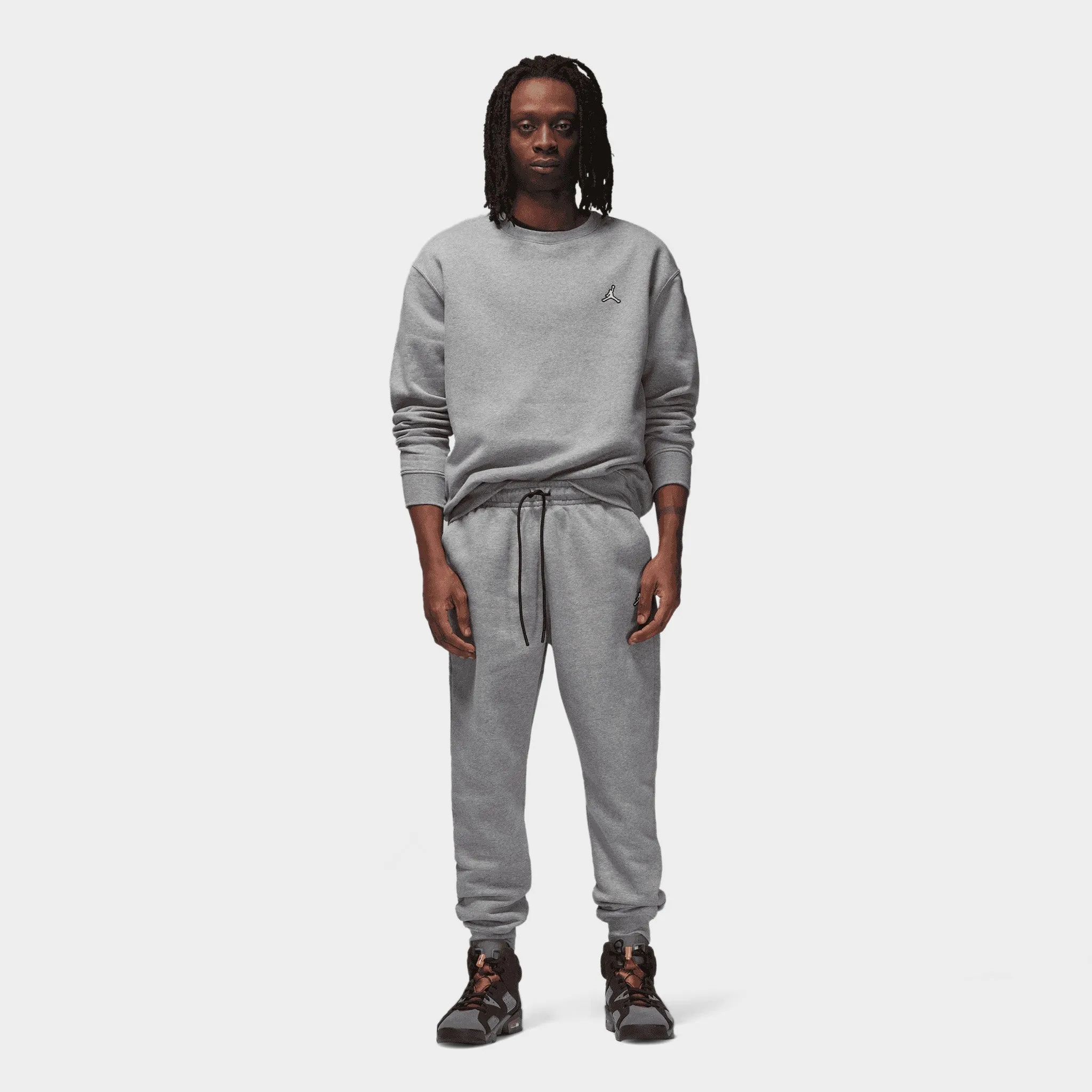 Jordan Essentials Fleece Pants Carbon Heather / Black - White sold by JD Sports product image thumbnail 5