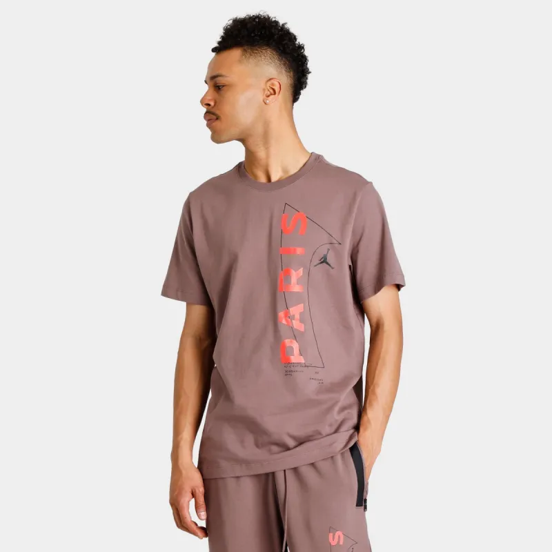 Jordan Paris Saint-Germain T-shirt Plum Eclipse / Bright Crimson - Black sold by JD Sports