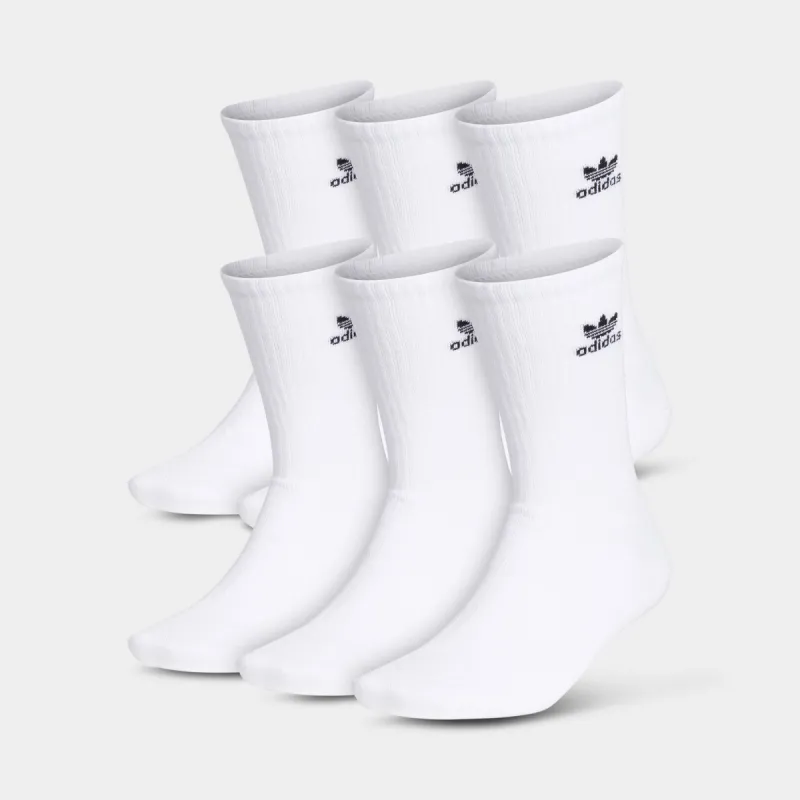 adidas Originals Trefoil Crew Socks (6 Pack) White / Black sold by JD Sports