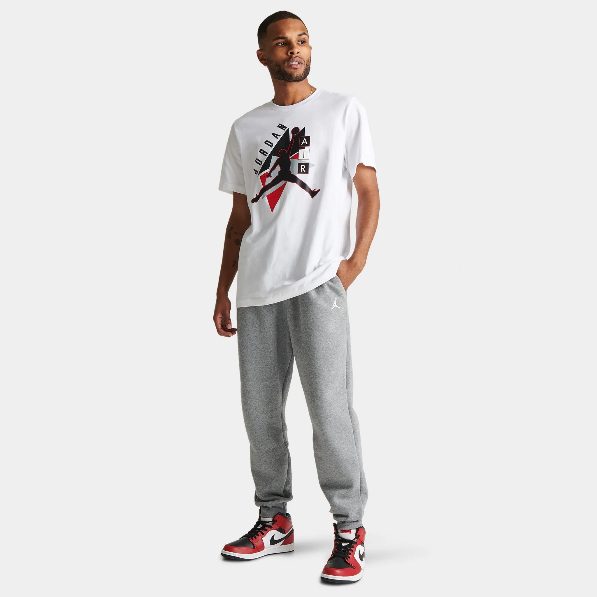 Jordan Essentials Fleece Pants Carbon Heather / White sold by JD Sports product image thumbnail 5