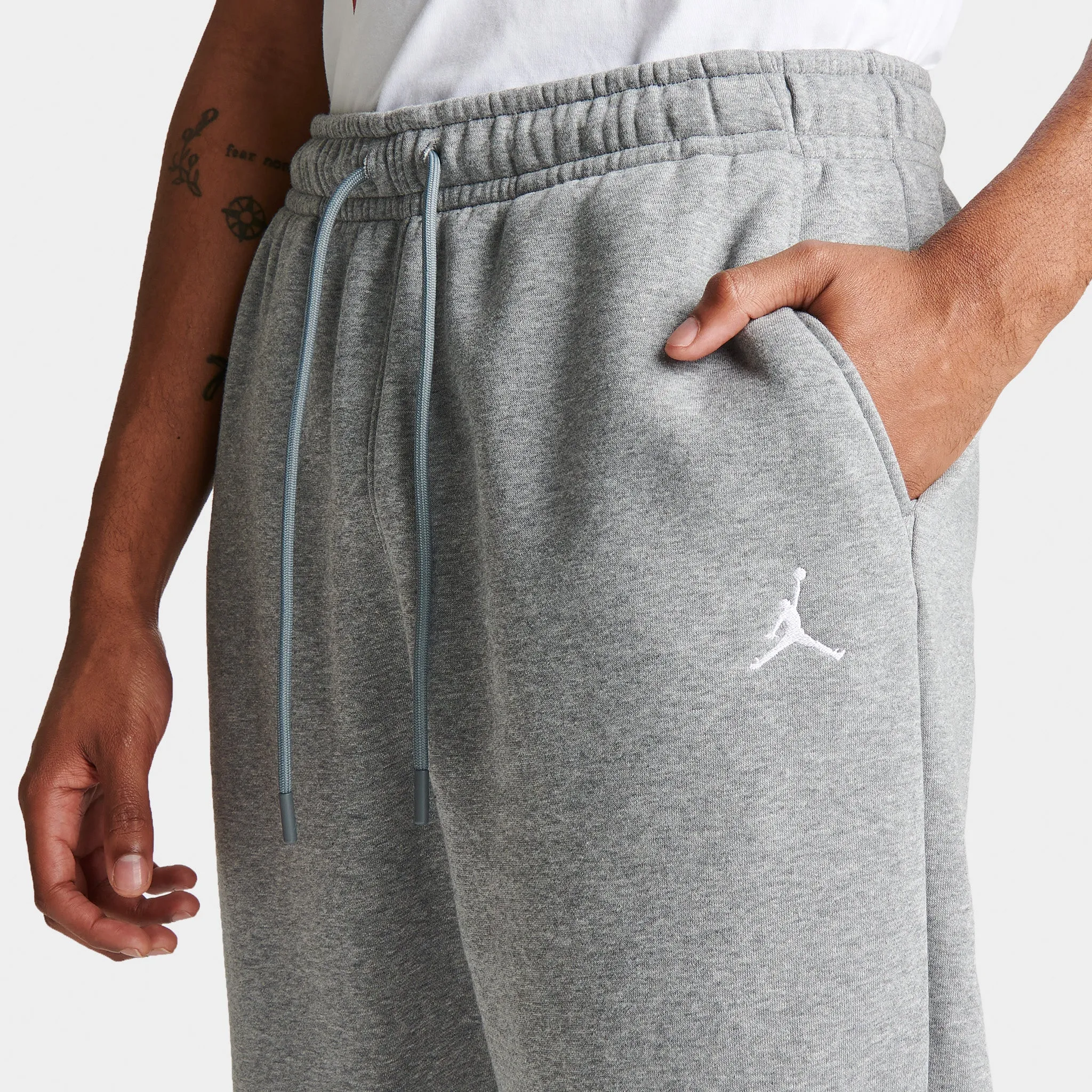 Jordan Essentials Fleece Pants Carbon Heather / White sold by JD Sports product image thumbnail 4