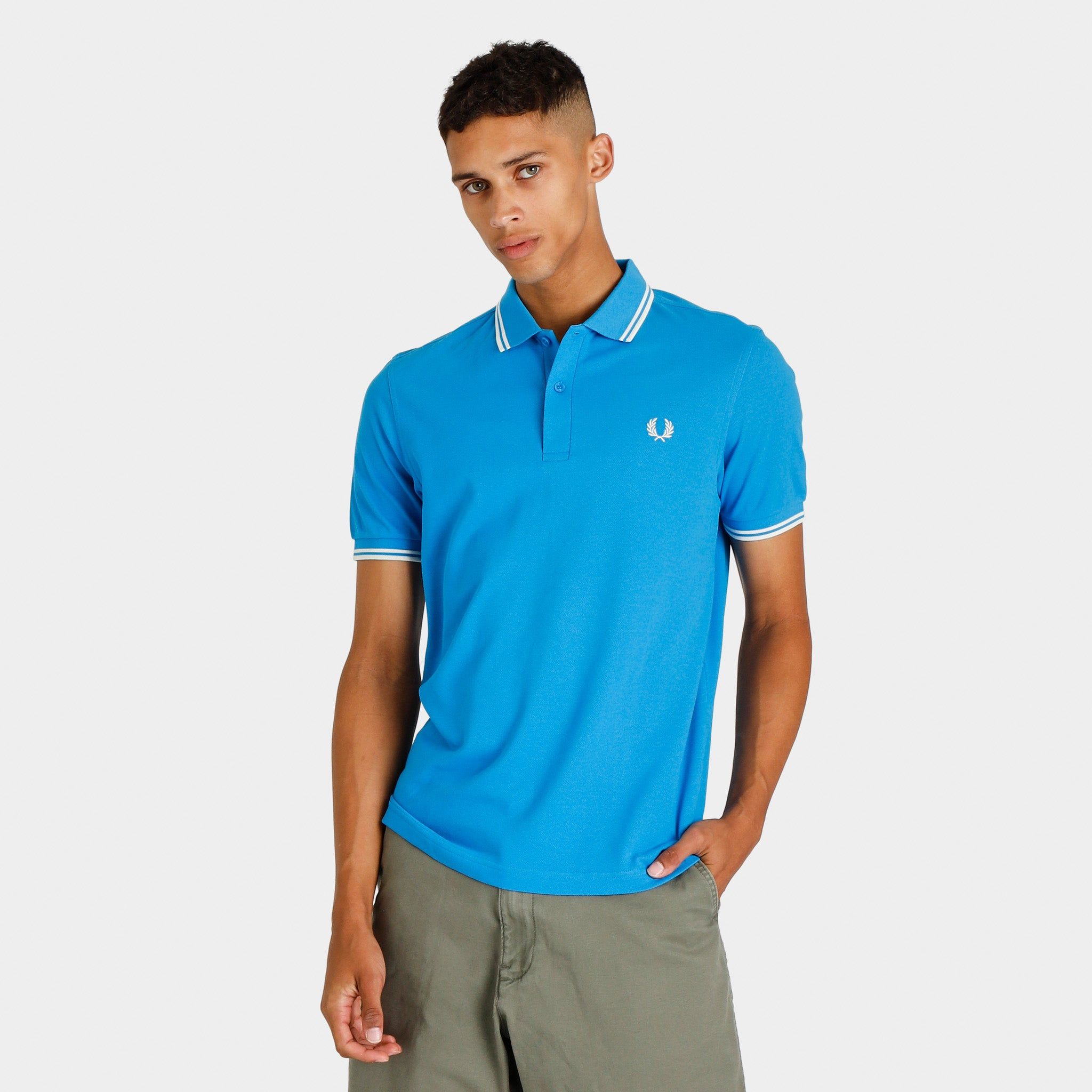 Fred Perry Twin Tipped Polo T-shirt / Kingfisher sold by JD Sports