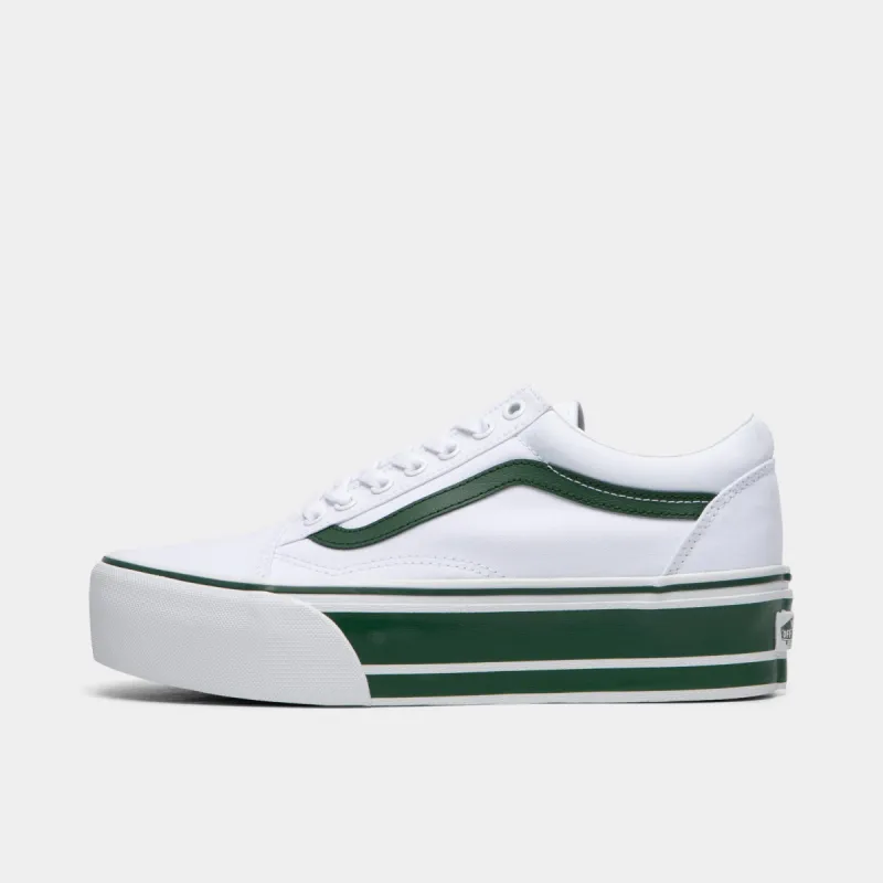 Vans Old Skool Stackform Sport Stripes Green / True White sold by JD Sports
