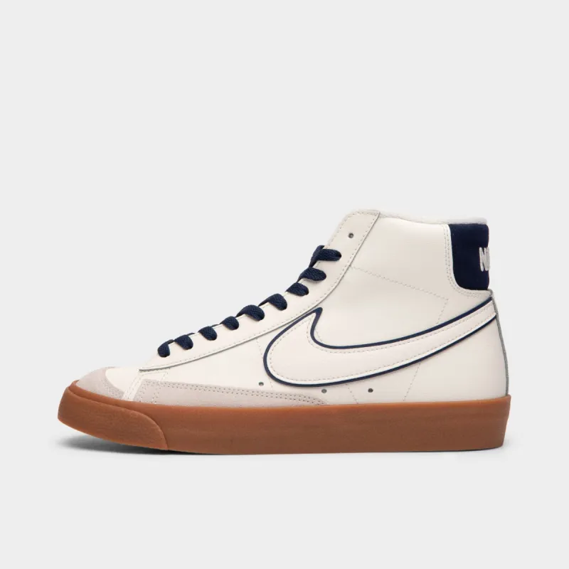 Nike Blazer Mid '77 PRM Sail / Midnight Navy - Gum Medium Brown sold by JD Sports
