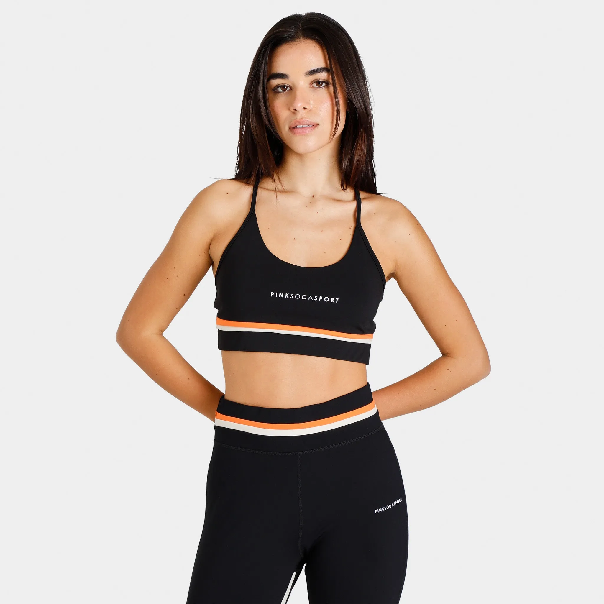 Pink Soda Sport Women's Pohl Bra Black / Dusty Orange sold by JD Sports