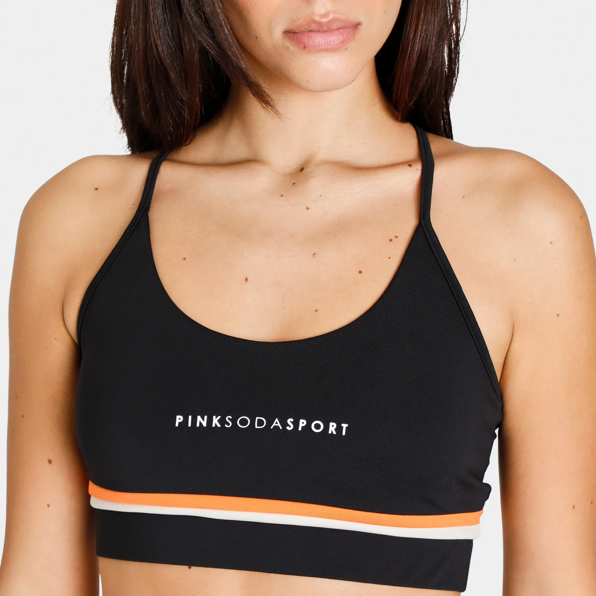 Pink Soda Sport Women's Pohl Bra Black / Dusty Orange sold by JD Sports product image thumbnail 4
