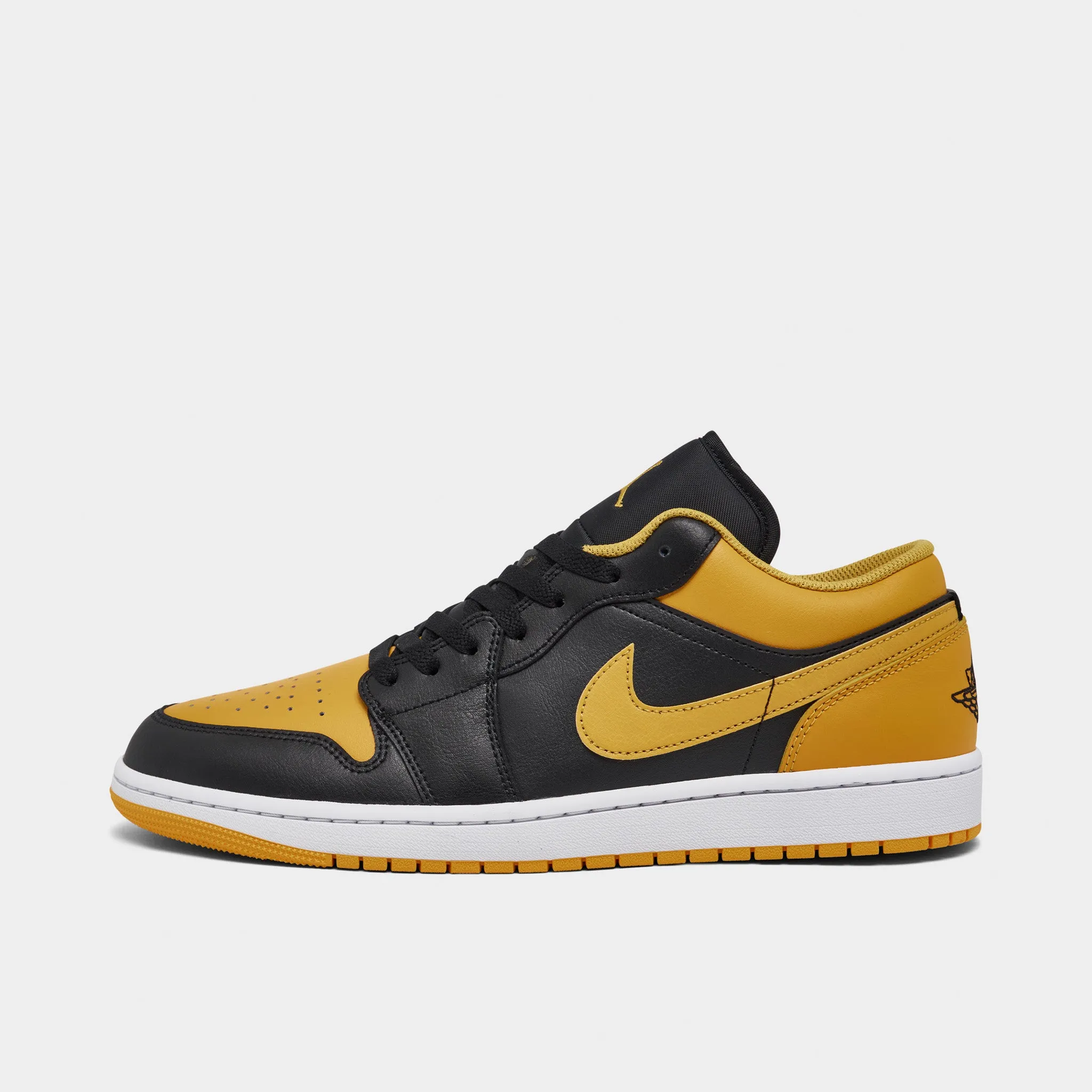 Jordan 1 Low Black / Yellow Ochre - White sold by JD Sports