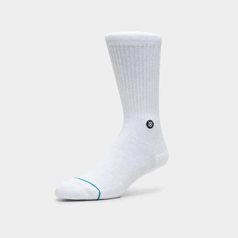 Stance Icon Crew Socks - 3 Pack / White sold by JD Sports