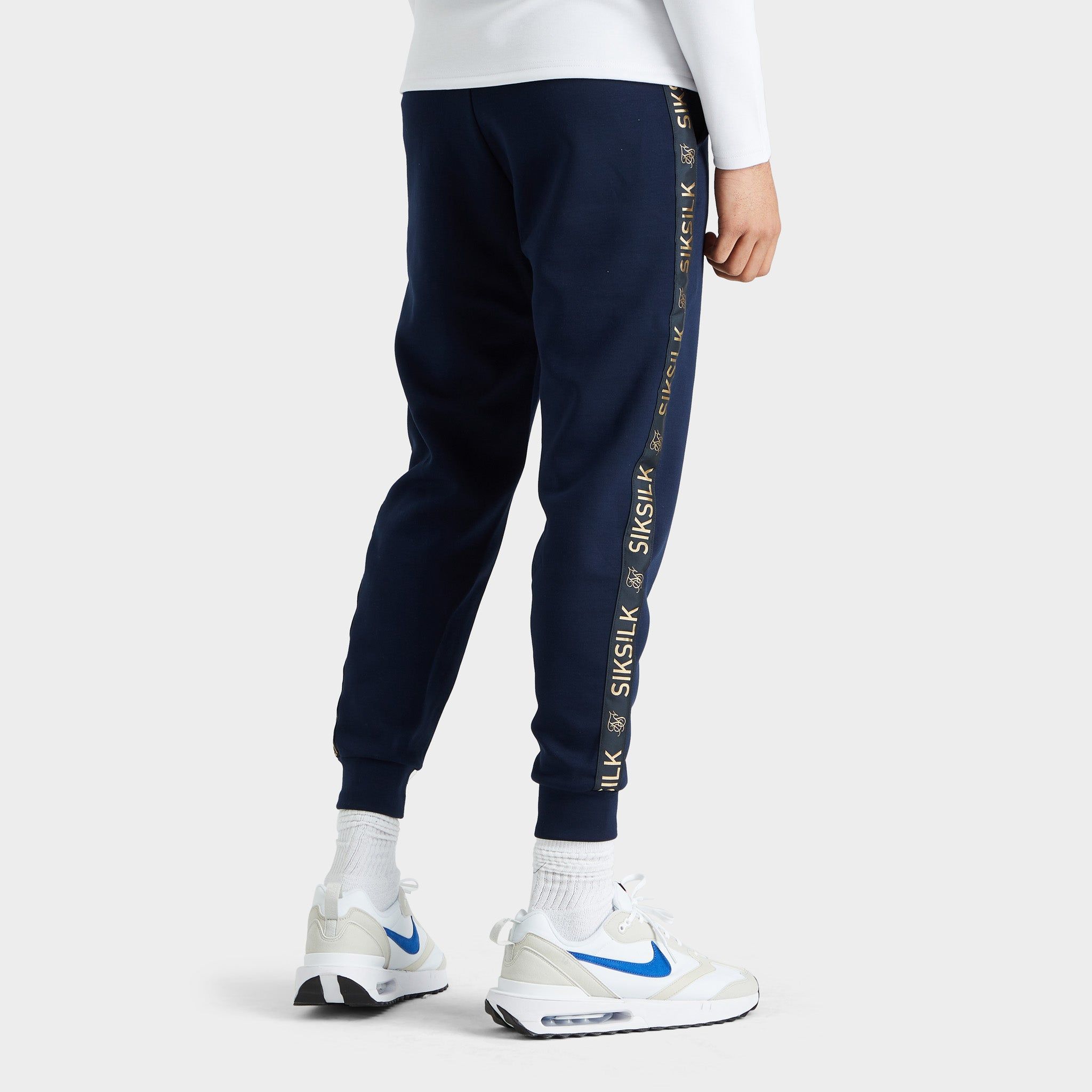 SikSilk Tape Zip Through Hoodie & Jogger Set Navy / White sold by JD Sports product image thumbnail 6
