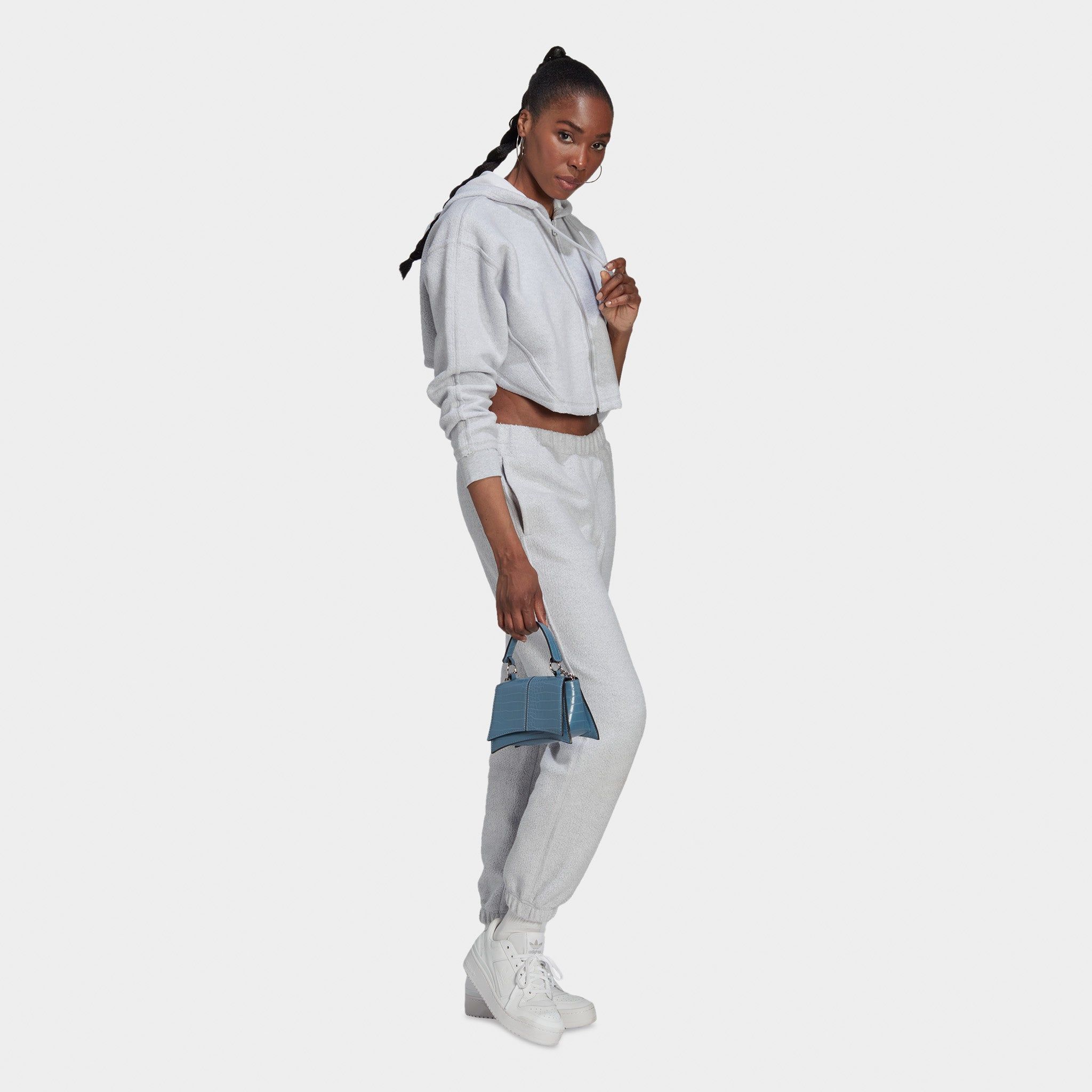 adidas Originals Women's Crop Full Zip Loungewear Hoodie / Light Grey Heather sold by JD Sports product image thumbnail 5