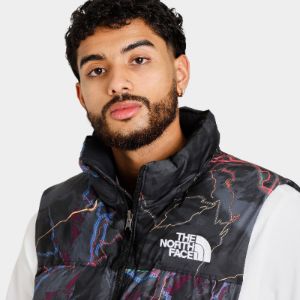The North Face 1996 Retro Nuptse Vest / TNF Black Trail Glow Print sold by JD Sports