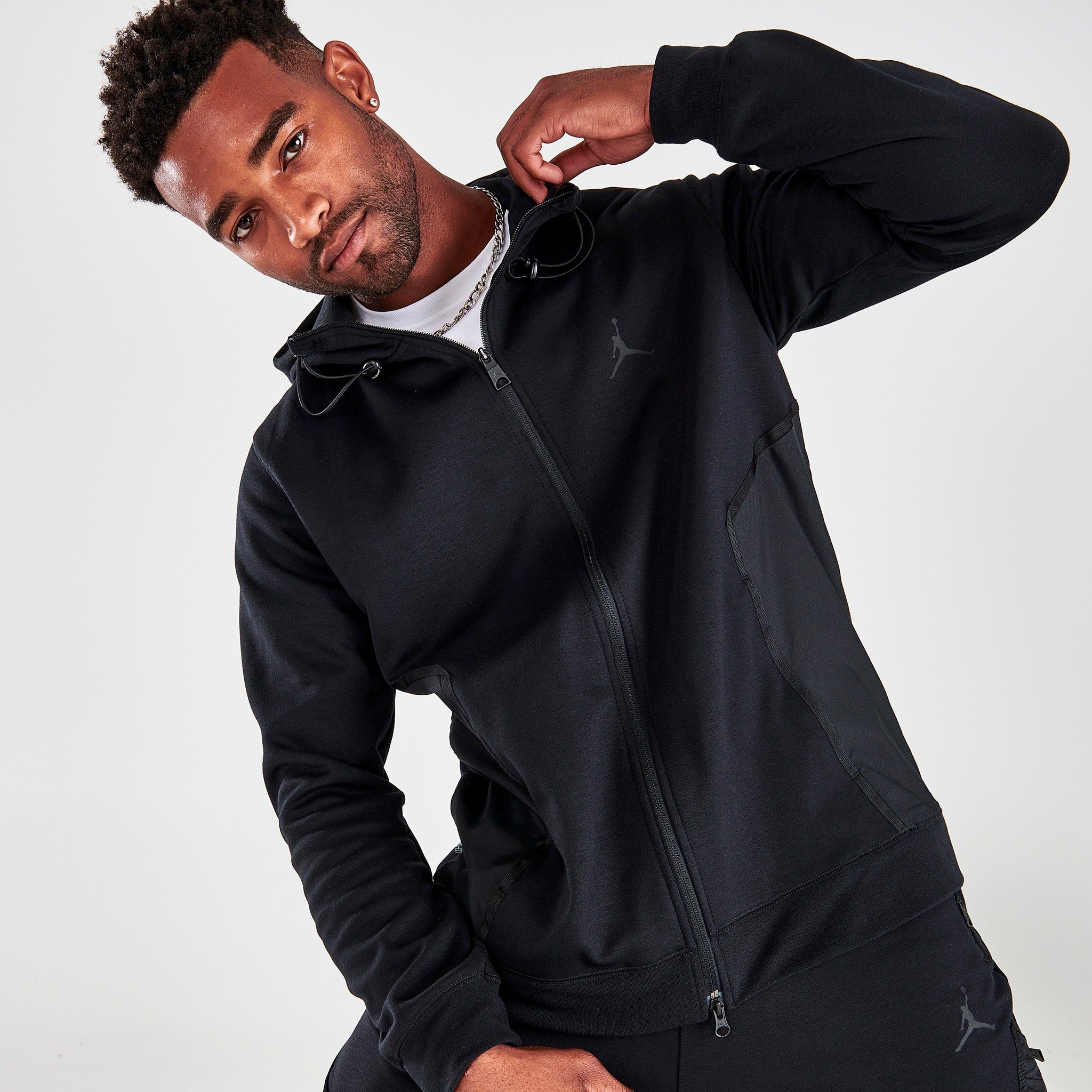 Jordan Dri-FIT Air Statement Fleece Full Zip Hoodie Black / Black sold by JD Sports product image thumbnail 3