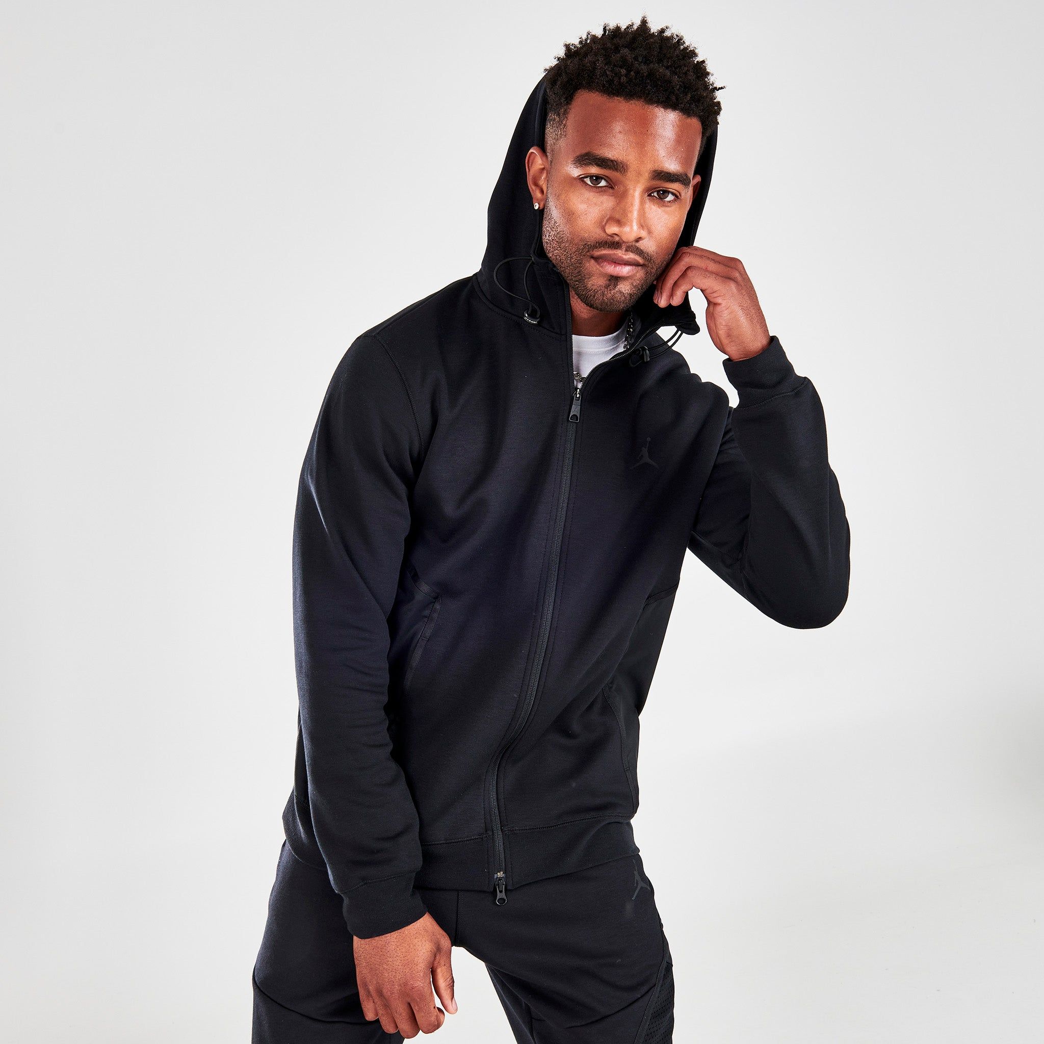Jordan Dri-FIT Air Statement Fleece Full Zip Hoodie Black / Black sold by JD Sports