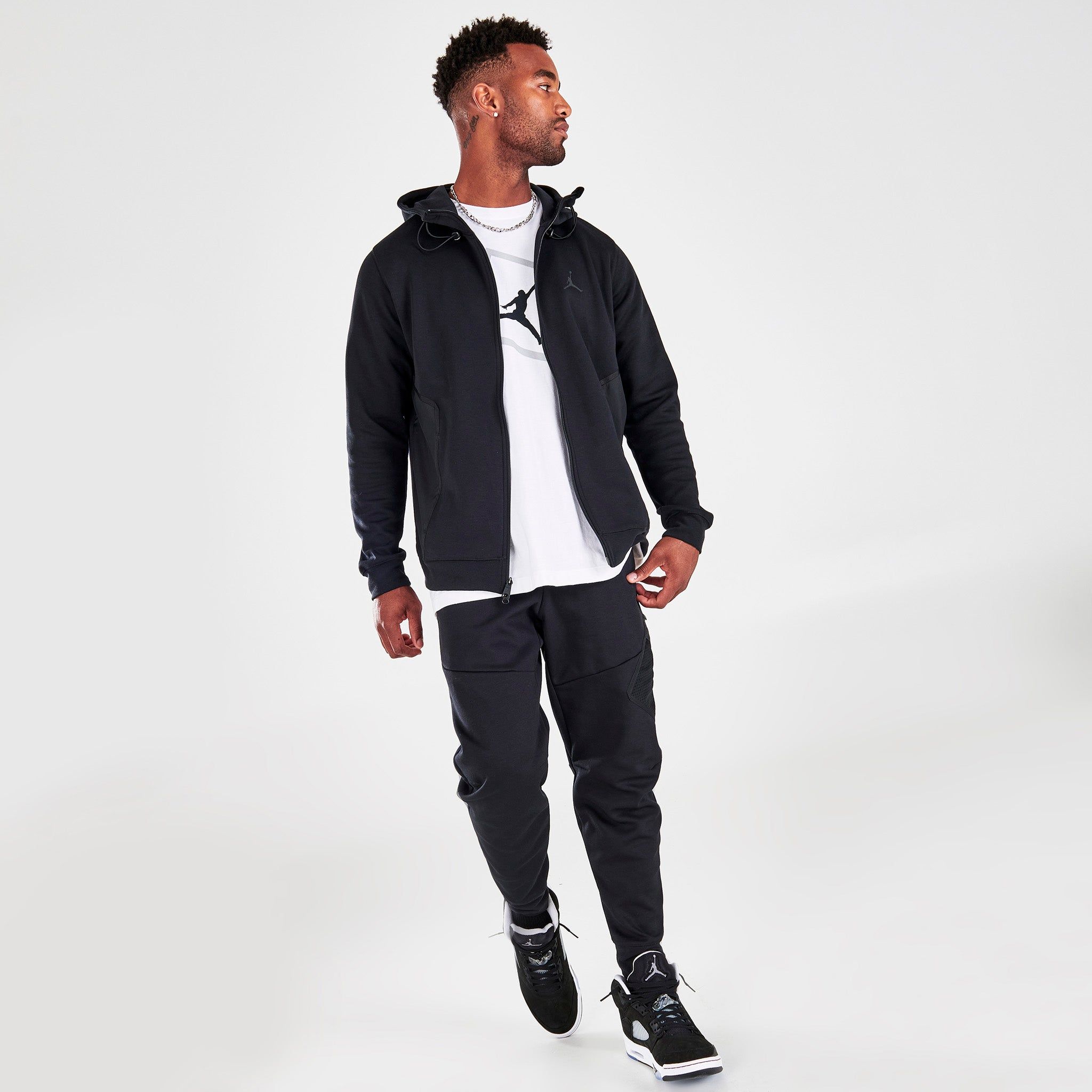 Jordan Dri-FIT Air Statement Fleece Full Zip Hoodie Black / Black sold by JD Sports product image thumbnail 6