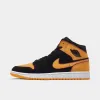 Jordan 1 Mid SE Black / Vivid Orange - Cardinal Red sold by JD Sports