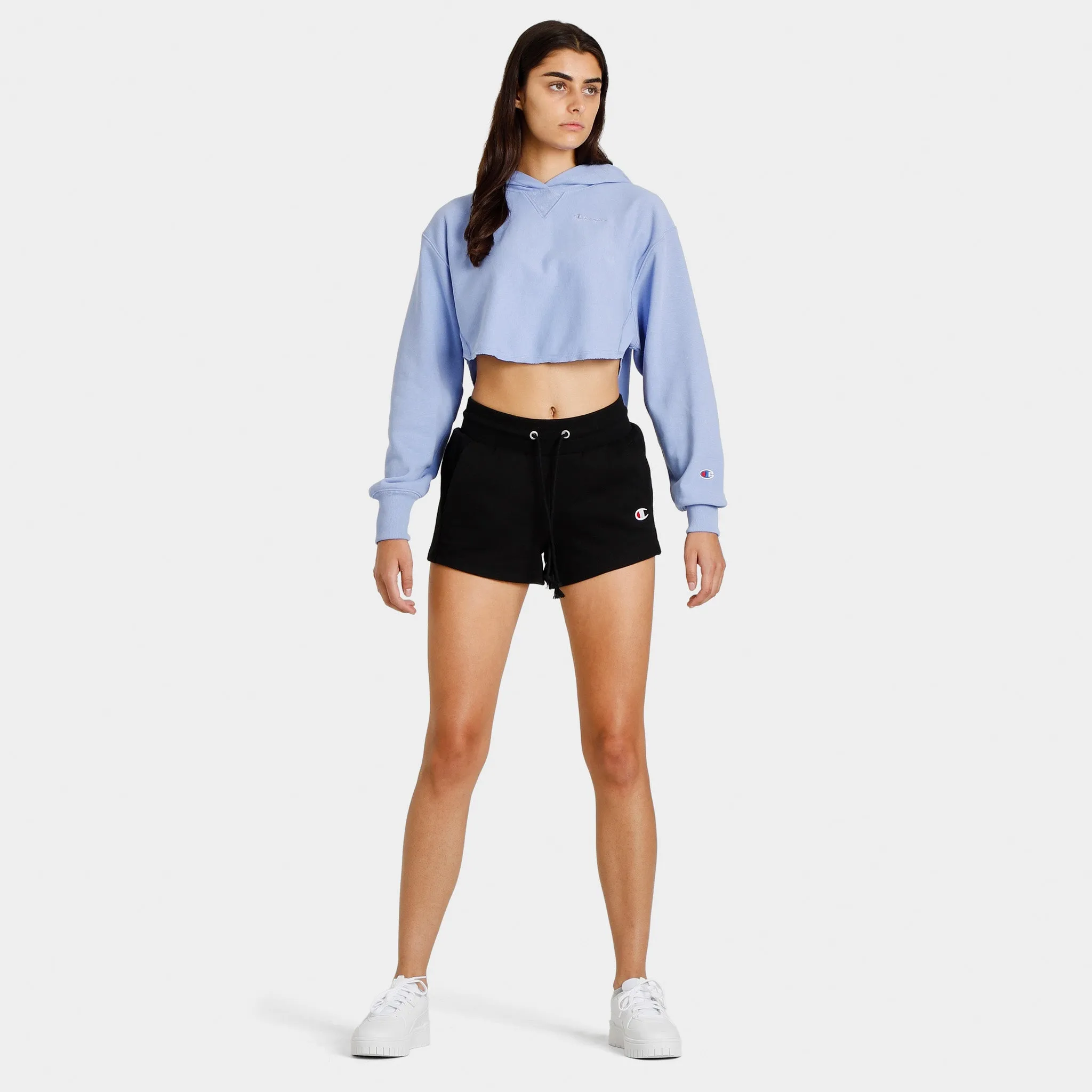 Champion Women's Reverse Weave French Terry Crop Curve Hem Pullover Hoodie / Charming Blue sold by JD Sports product image thumbnail 5