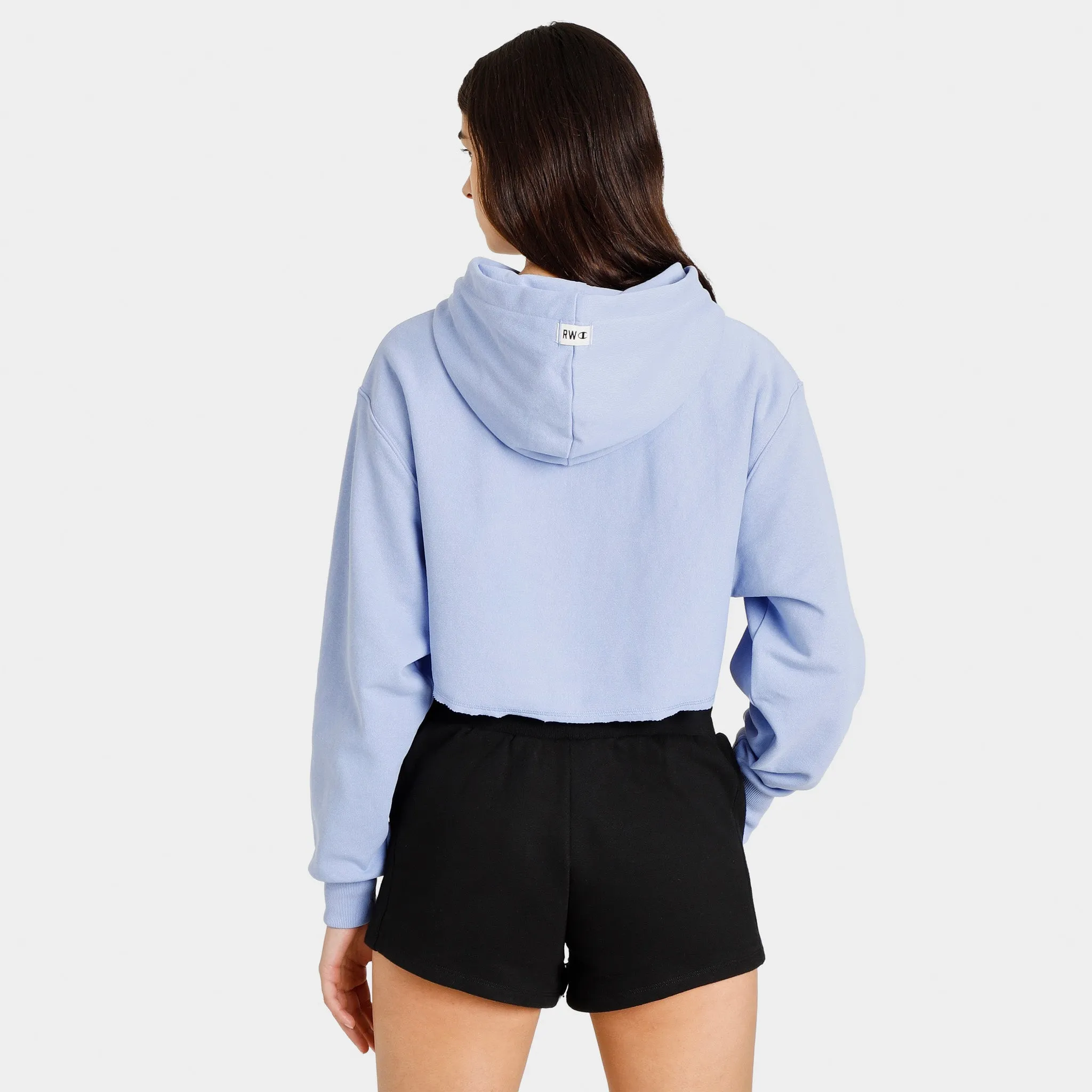 Champion Women's Reverse Weave French Terry Crop Curve Hem Pullover Hoodie / Charming Blue sold by JD Sports product image thumbnail 2