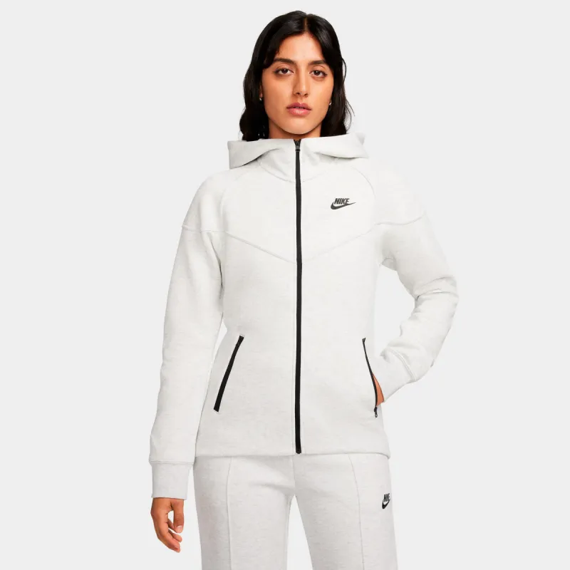 Nike Sportswear Women's Tech Fleece Windrunner Full Zip Hoodie Light Grey / Heather - Black sold by JD Sports