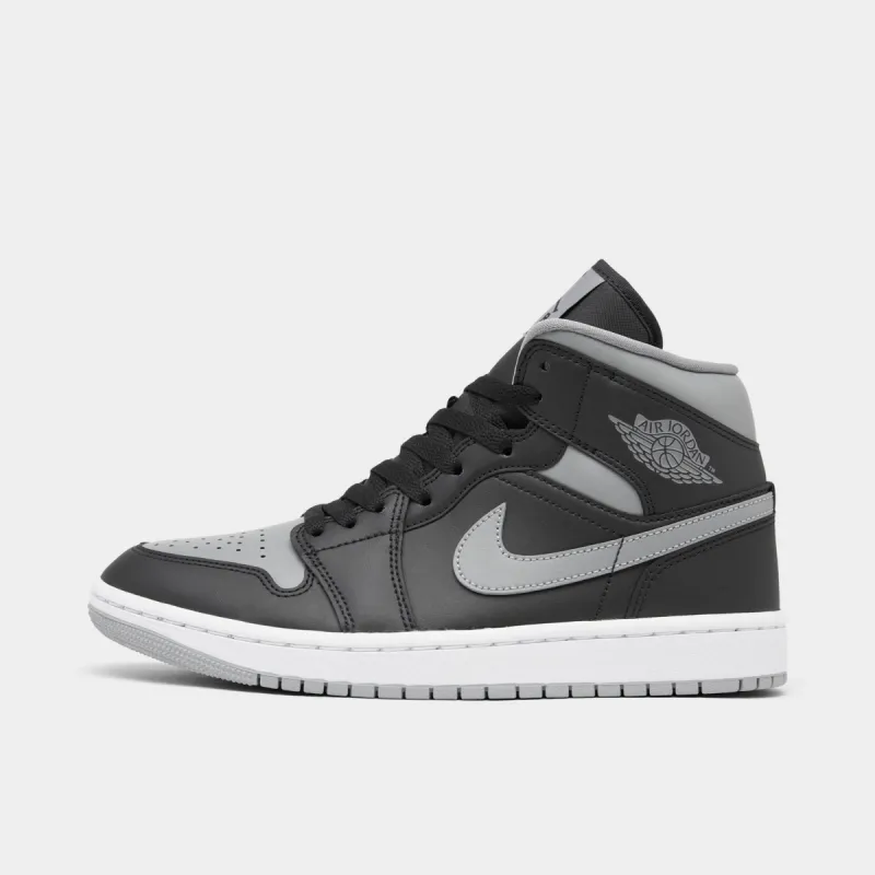 Jordan Women's 1 Mid Black / Particle Grey - White sold by JD Sports
