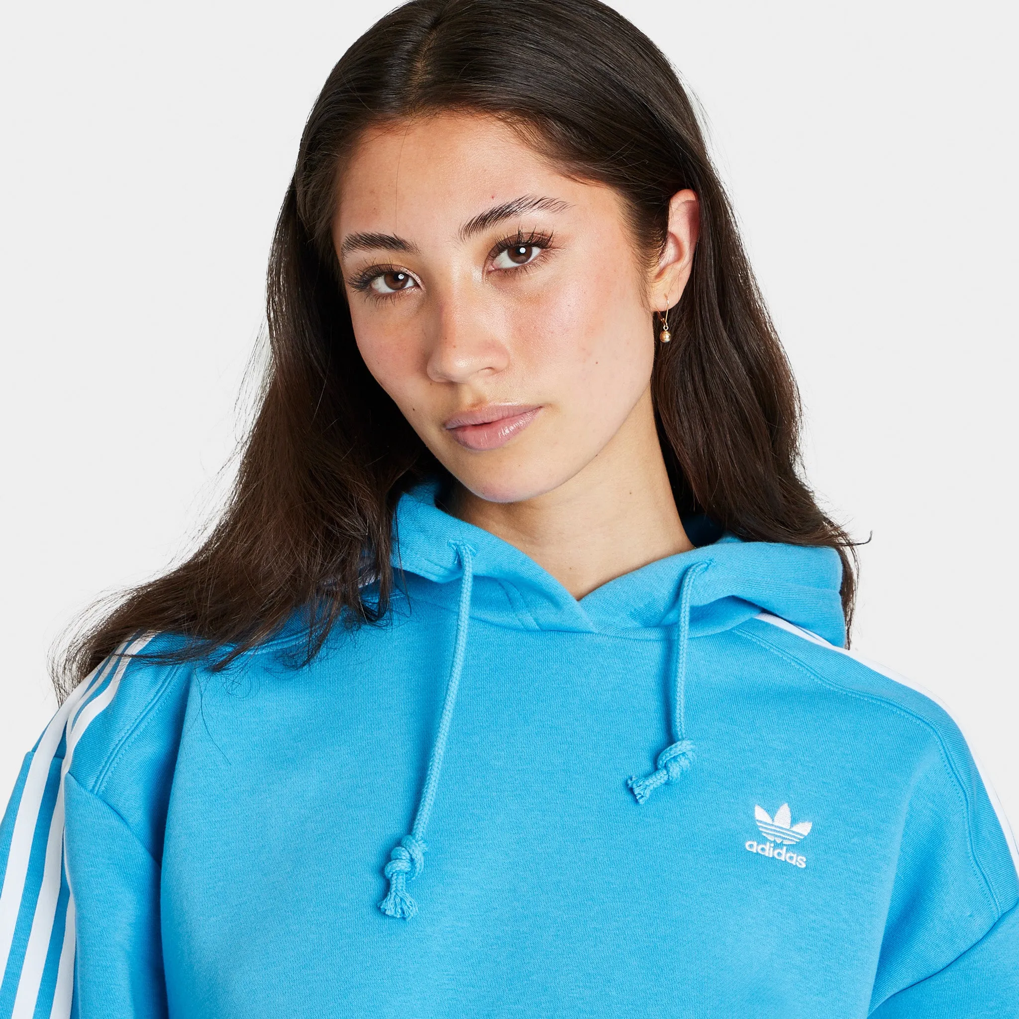 adidas Originals Women's Crop Pullover Hoodie / Sky Rush sold by JD Sports product image thumbnail 3