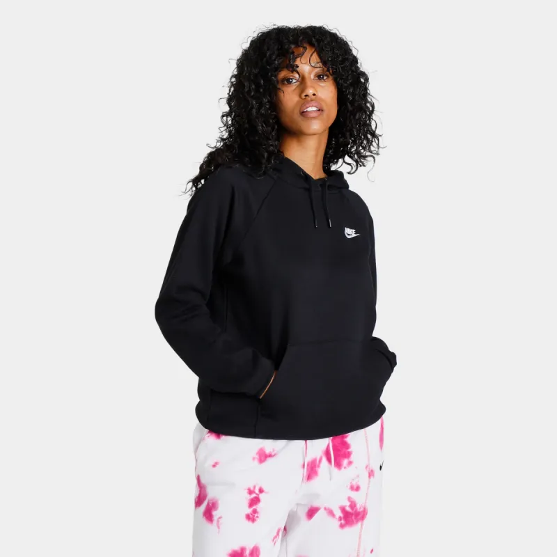 Nike Sportswear Women’s Essential Fleece Pullover Hoodie Black / White sold by JD Sports