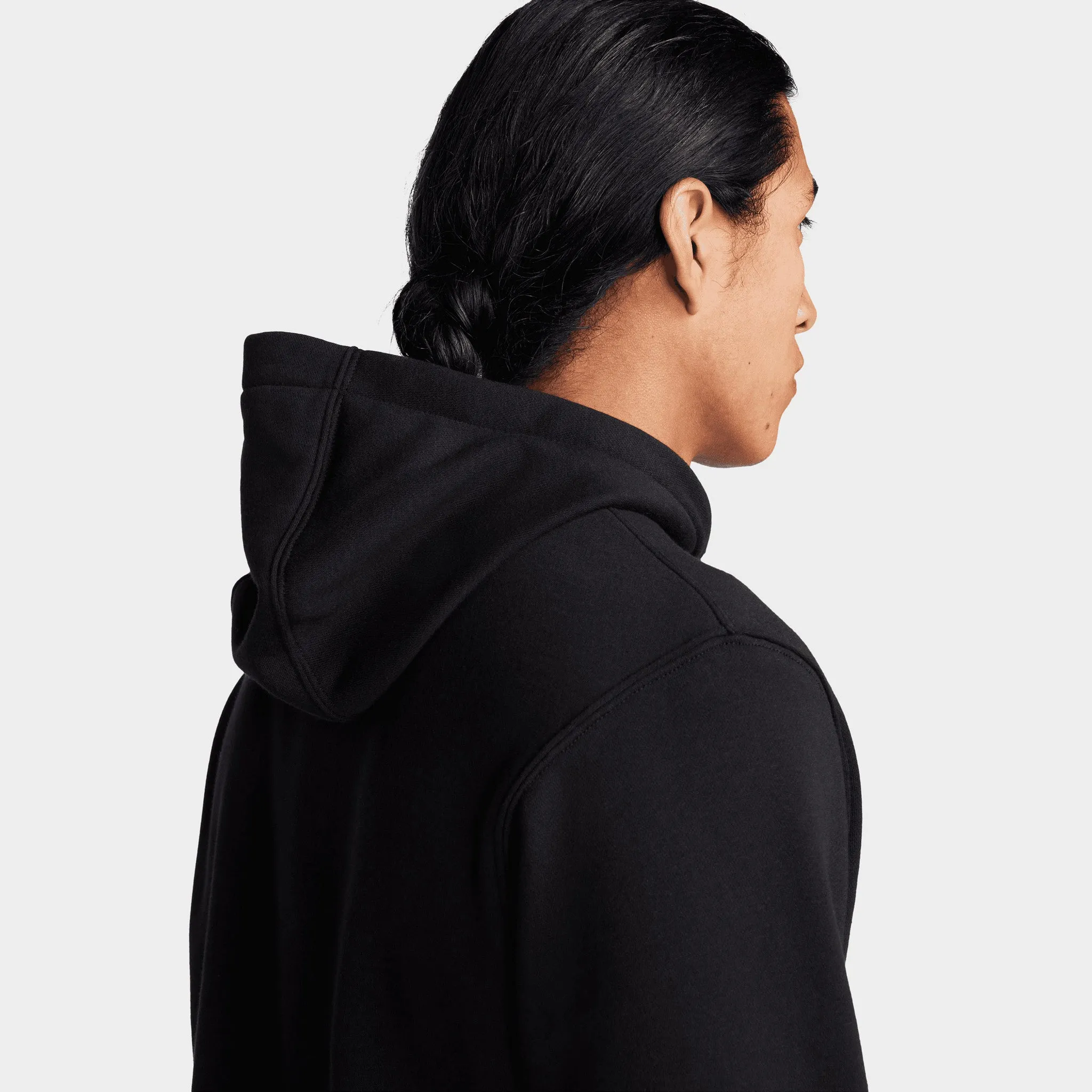 Nike Sportswear Club Fleece Stack Logo Pullover Hoodie Black / Sail - Safety Orange sold by JD Sports product image thumbnail 4
