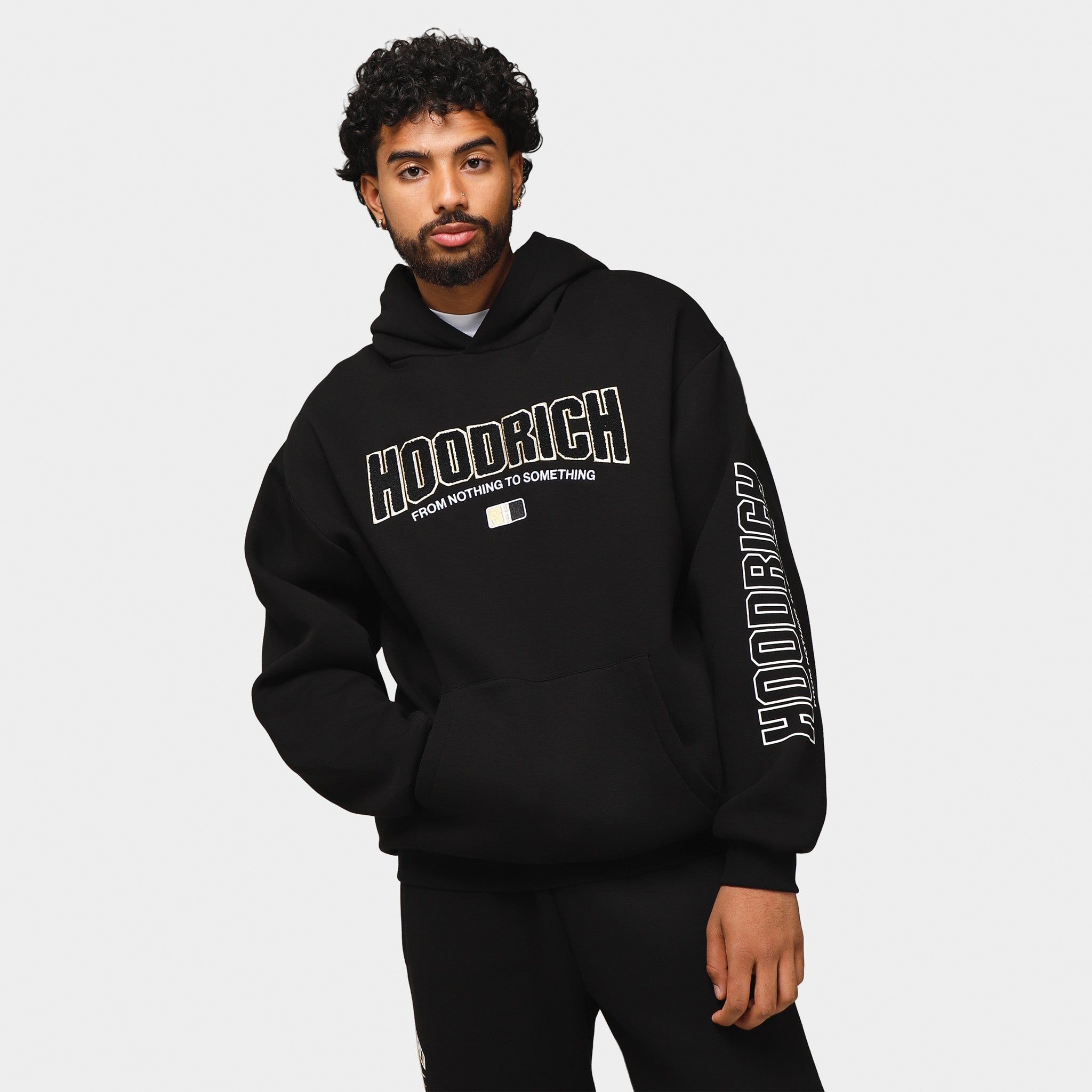 Hoodrich OG Zenith Oversized Pullover Hoodie Black / White - Gold sold by JD Sports