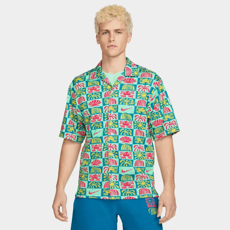 Nike Spring Break Button Up Shirt Laser Blue / Mint Foam sold by JD Sports