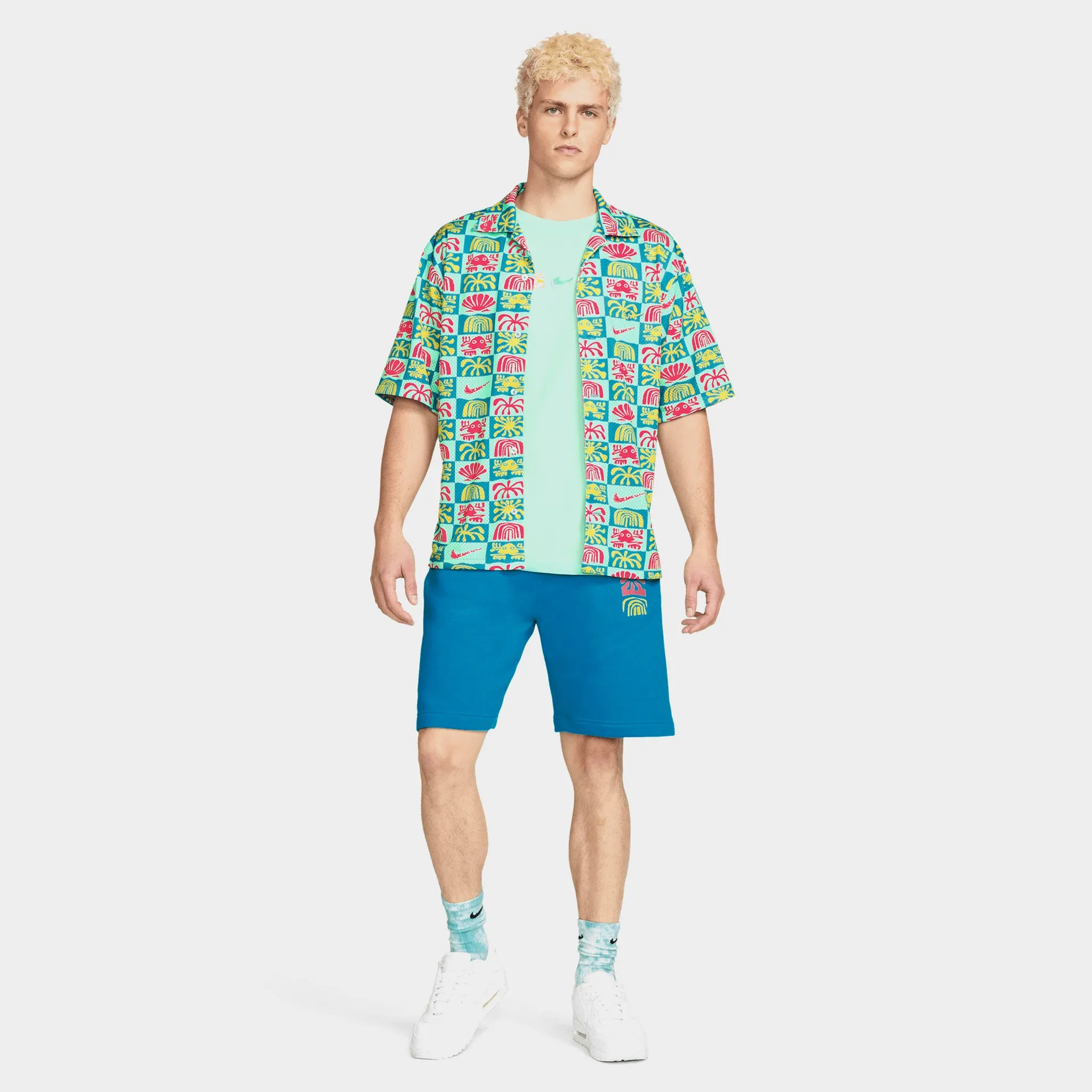 Nike Spring Break Button Up Shirt Laser Blue / Mint Foam sold by JD Sports product image thumbnail 5