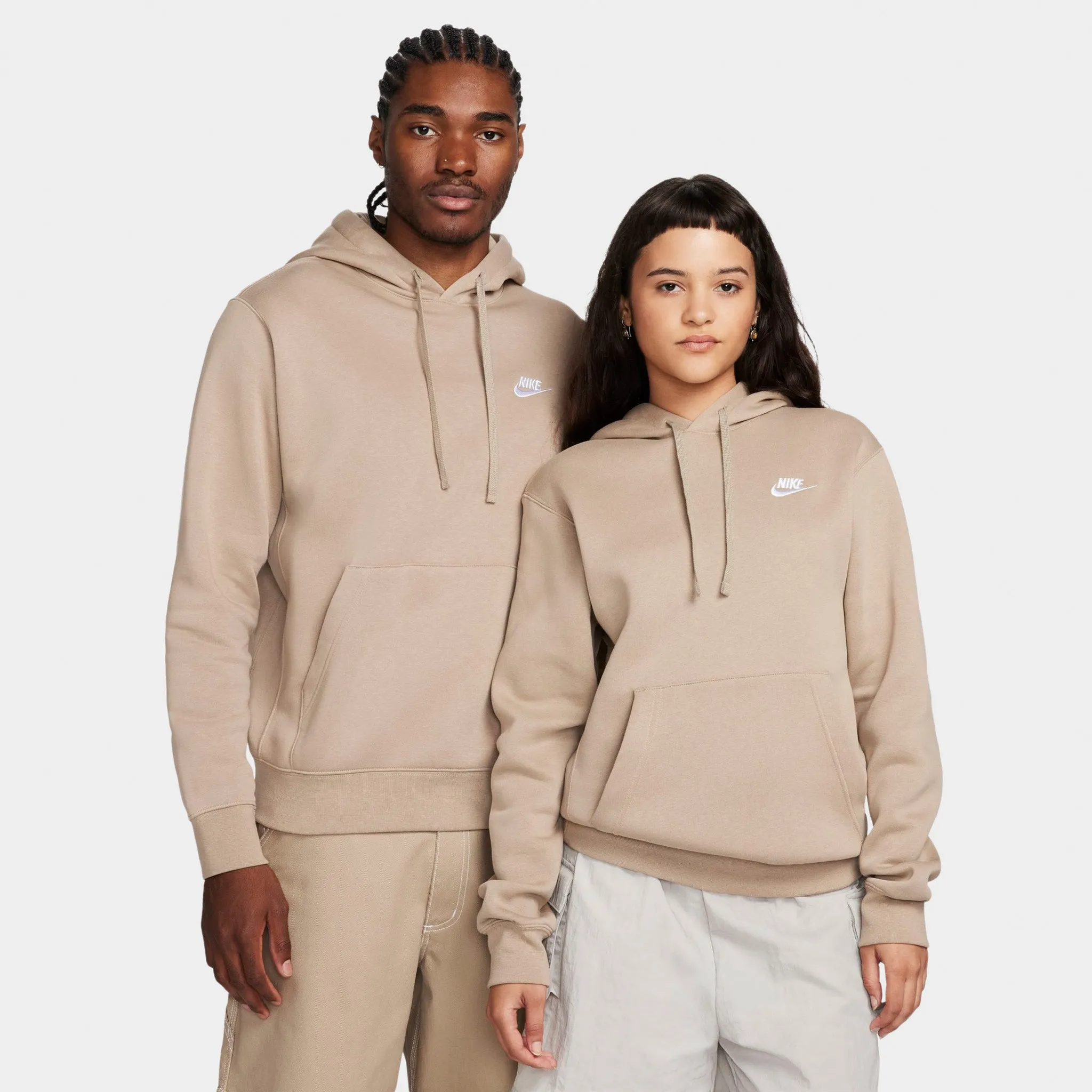 Nike Sportswear Club Fleece Pullover Hoodie Khaki / White sold by JD Sports