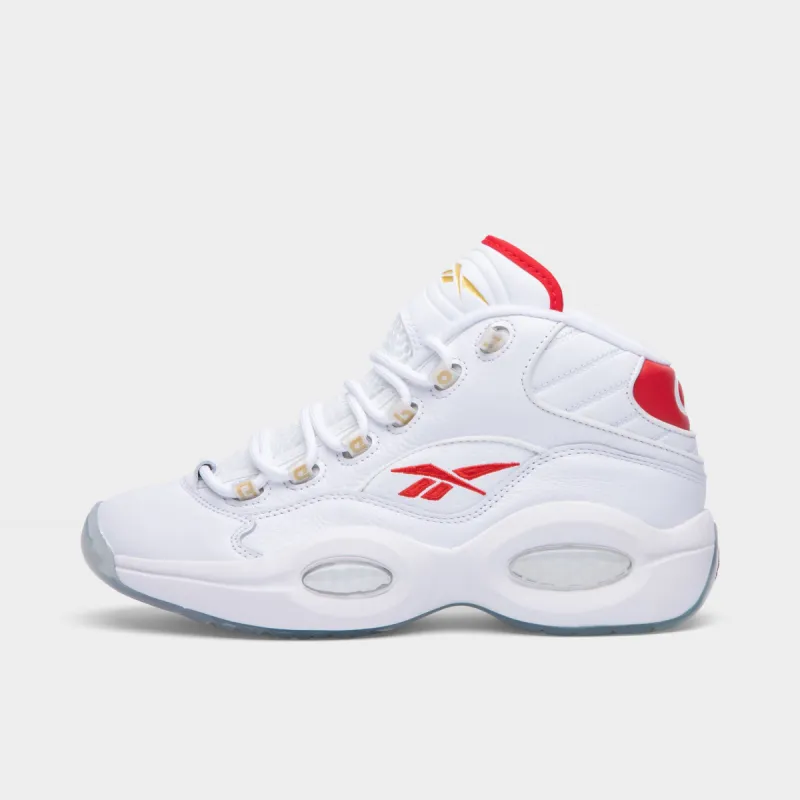 Reebok Question Mid White / White / Red sold by JD Sports