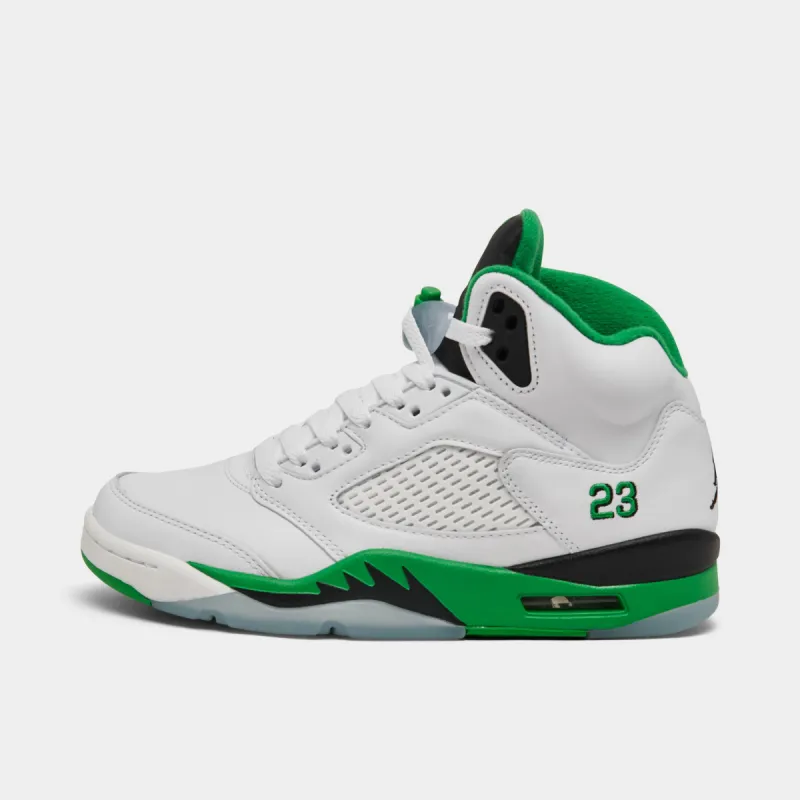 Jordan Women's 5 Retro White / Lucky Green - Black sold by JD Sports