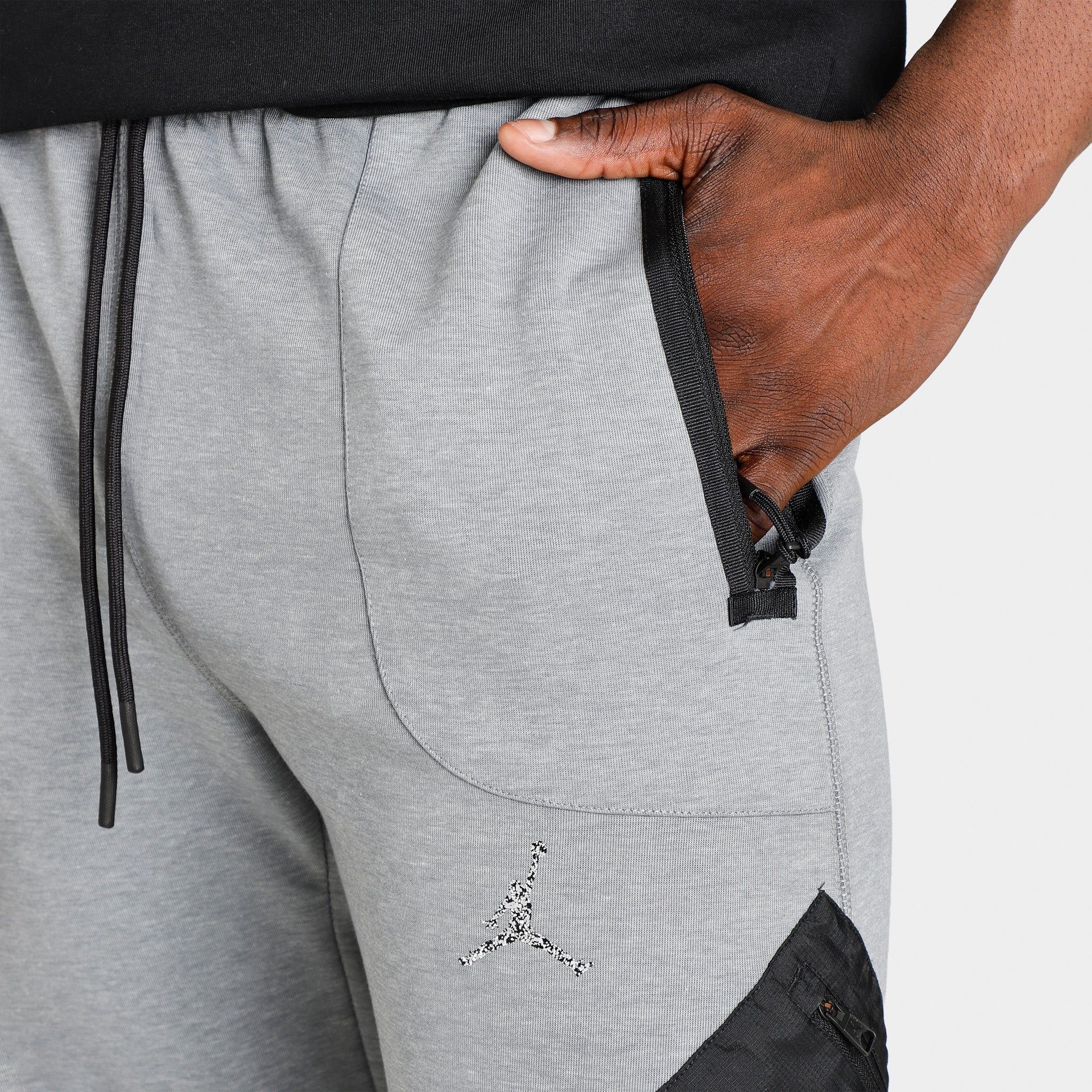 Jordan Dri-FIT Air Fleece Pants Carbon Heather / Black - Reflective Silver sold by JD Sports product image thumbnail 6