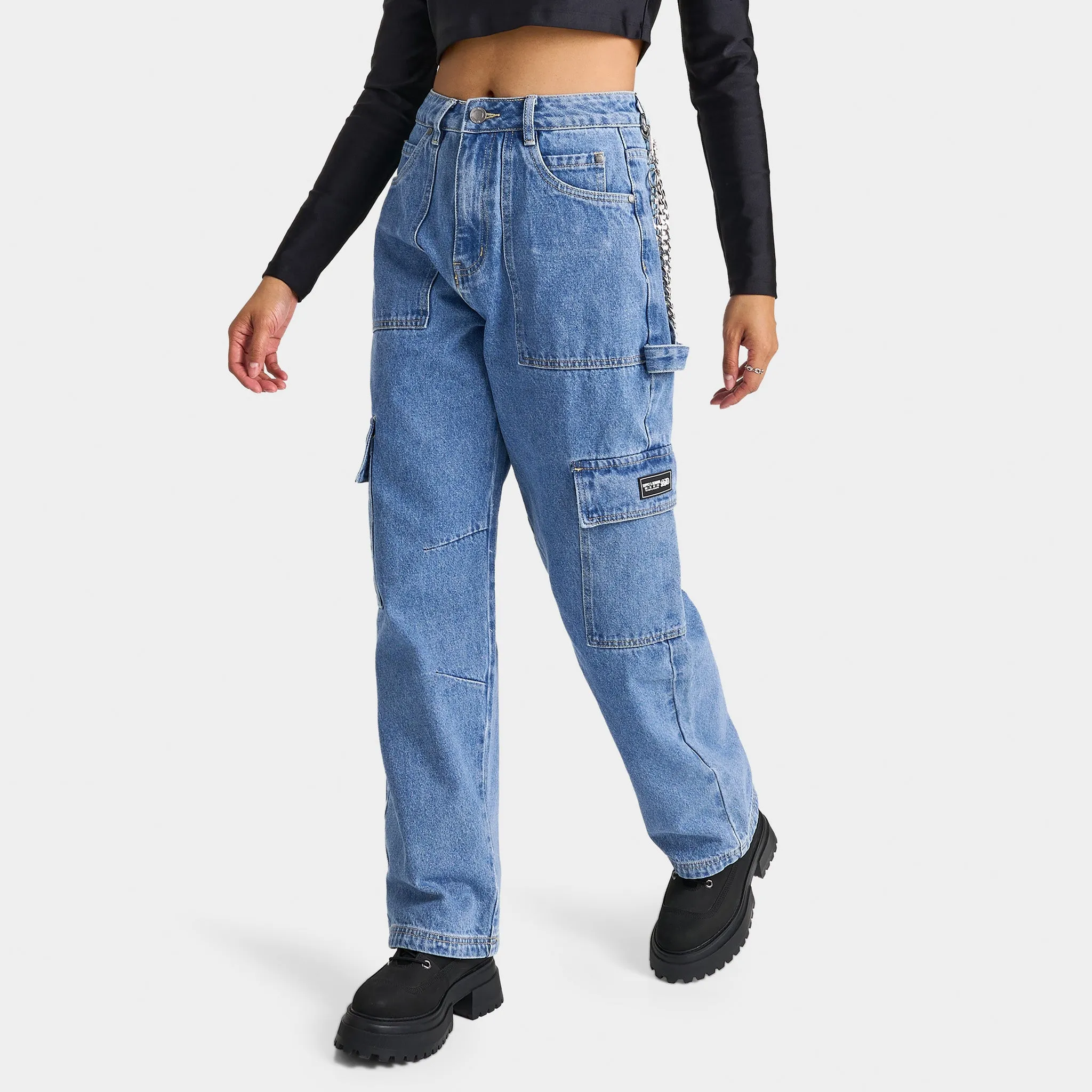 Supply & Demand Women's Superior Denim Cargo Pants / Blue sold by JD Sports product image thumbnail 3