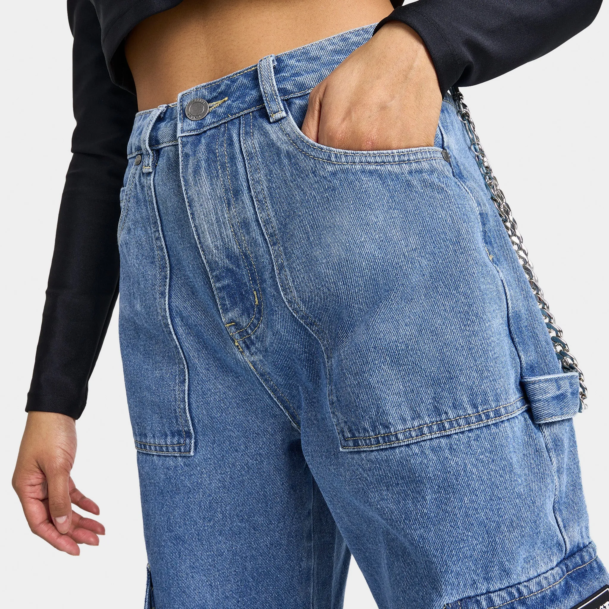 Supply & Demand Women's Superior Denim Cargo Pants / Blue sold by JD Sports product image thumbnail 4