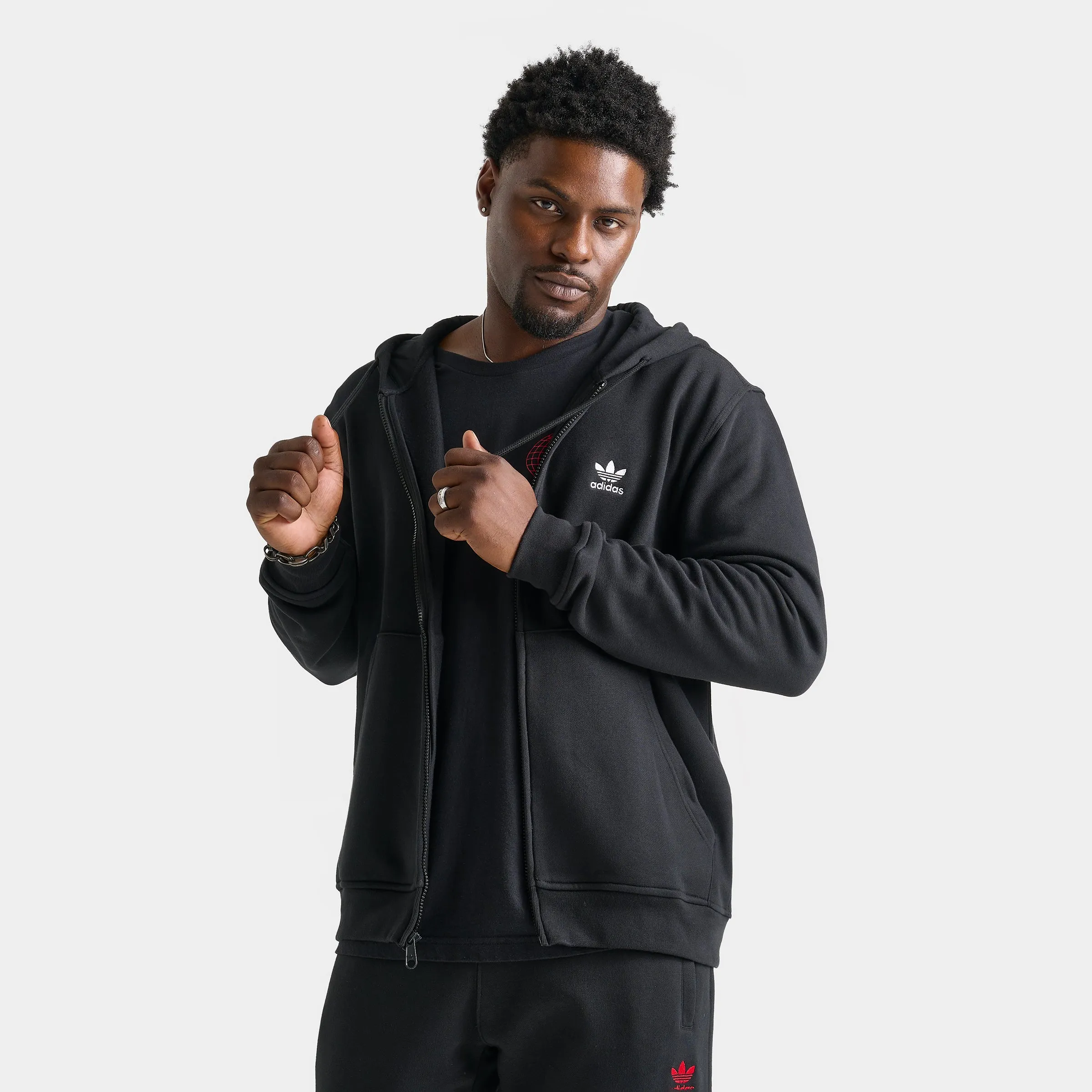 adidas Essentials Full Zip Hoodie / Black sold by JD Sports