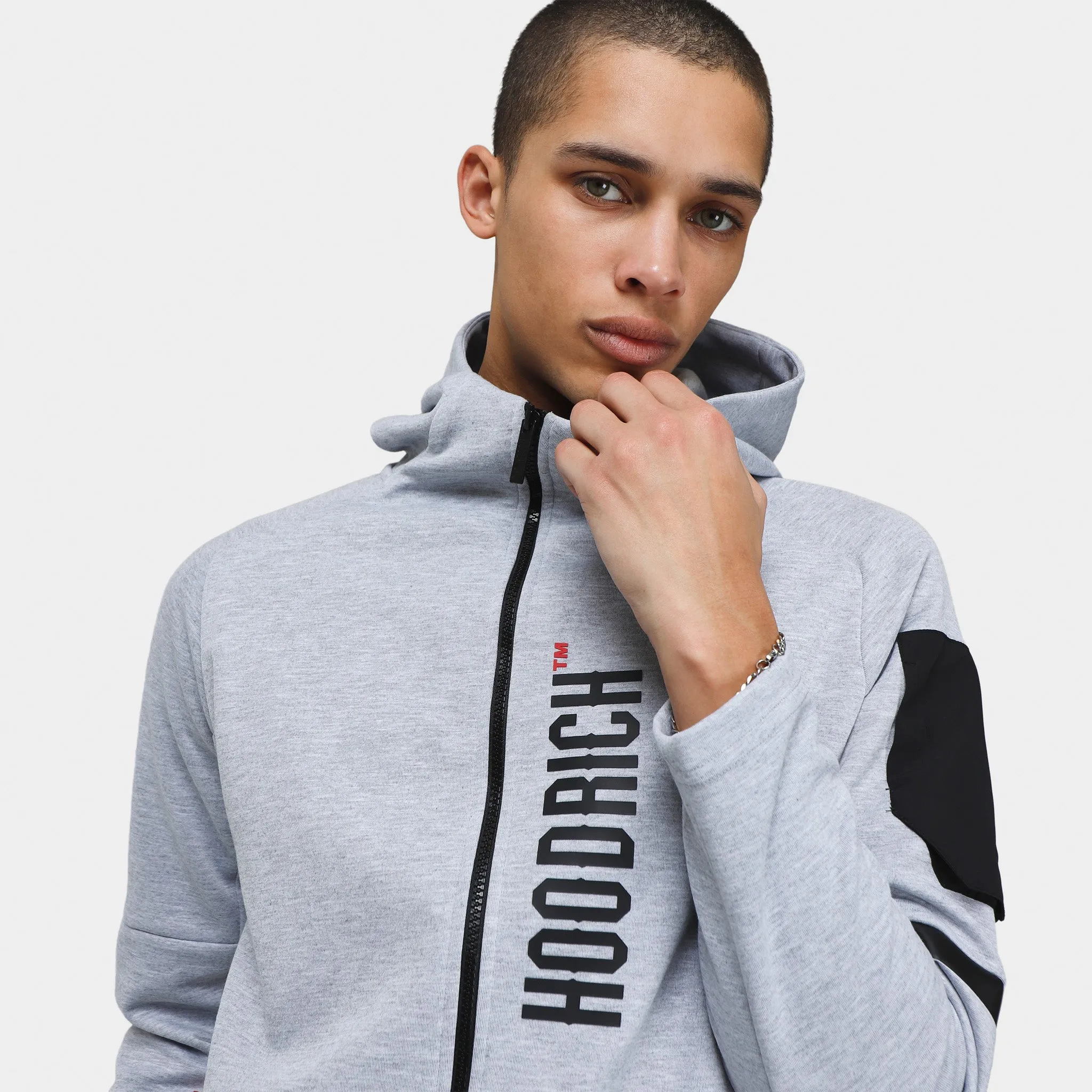 Hoodrich OG Circuit Full Zip Hoodie Heather Grey / Black