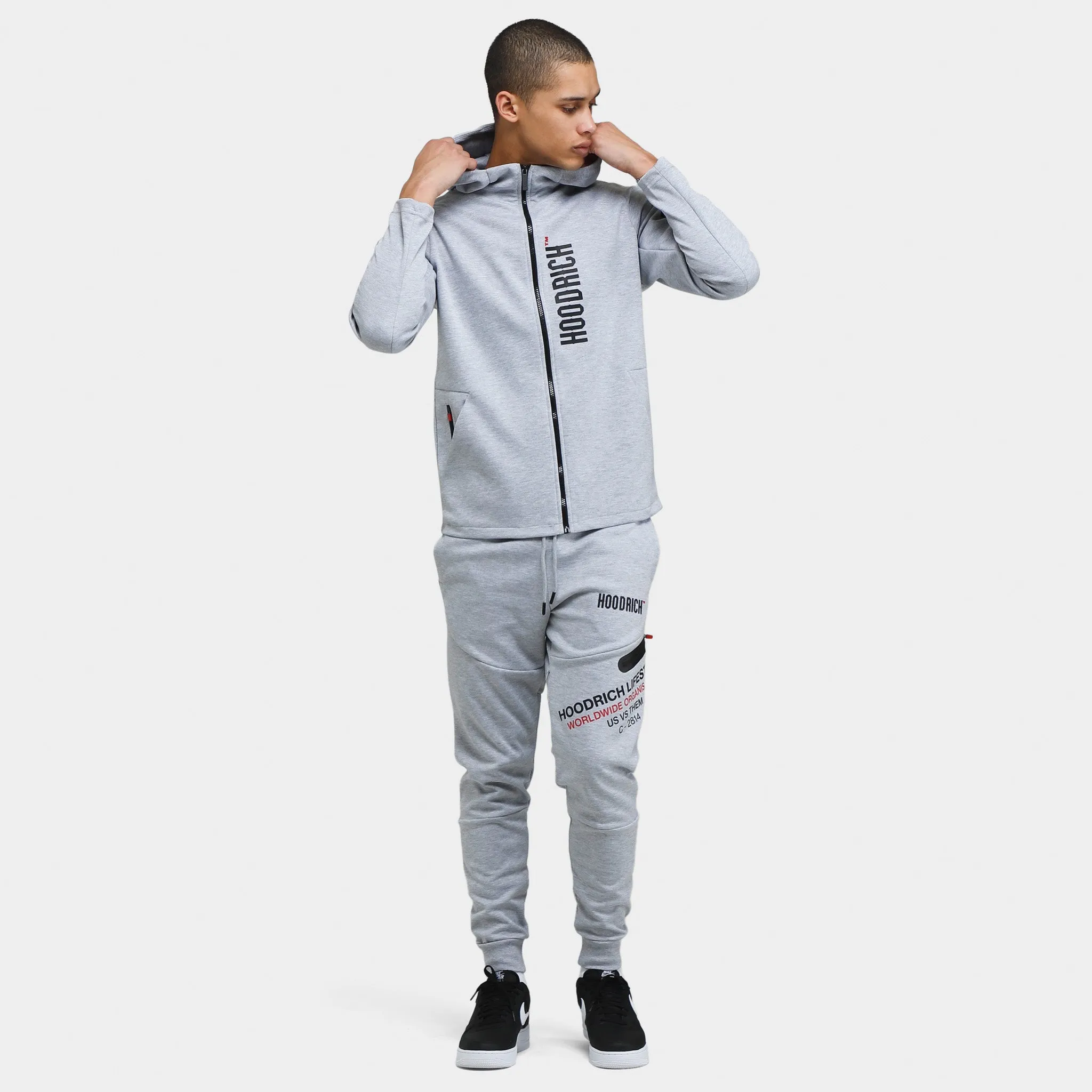 Hoodrich OG Circuit Full Zip Hoodie Heather Grey / Black - Lychee sold by JD Sports product image thumbnail 5