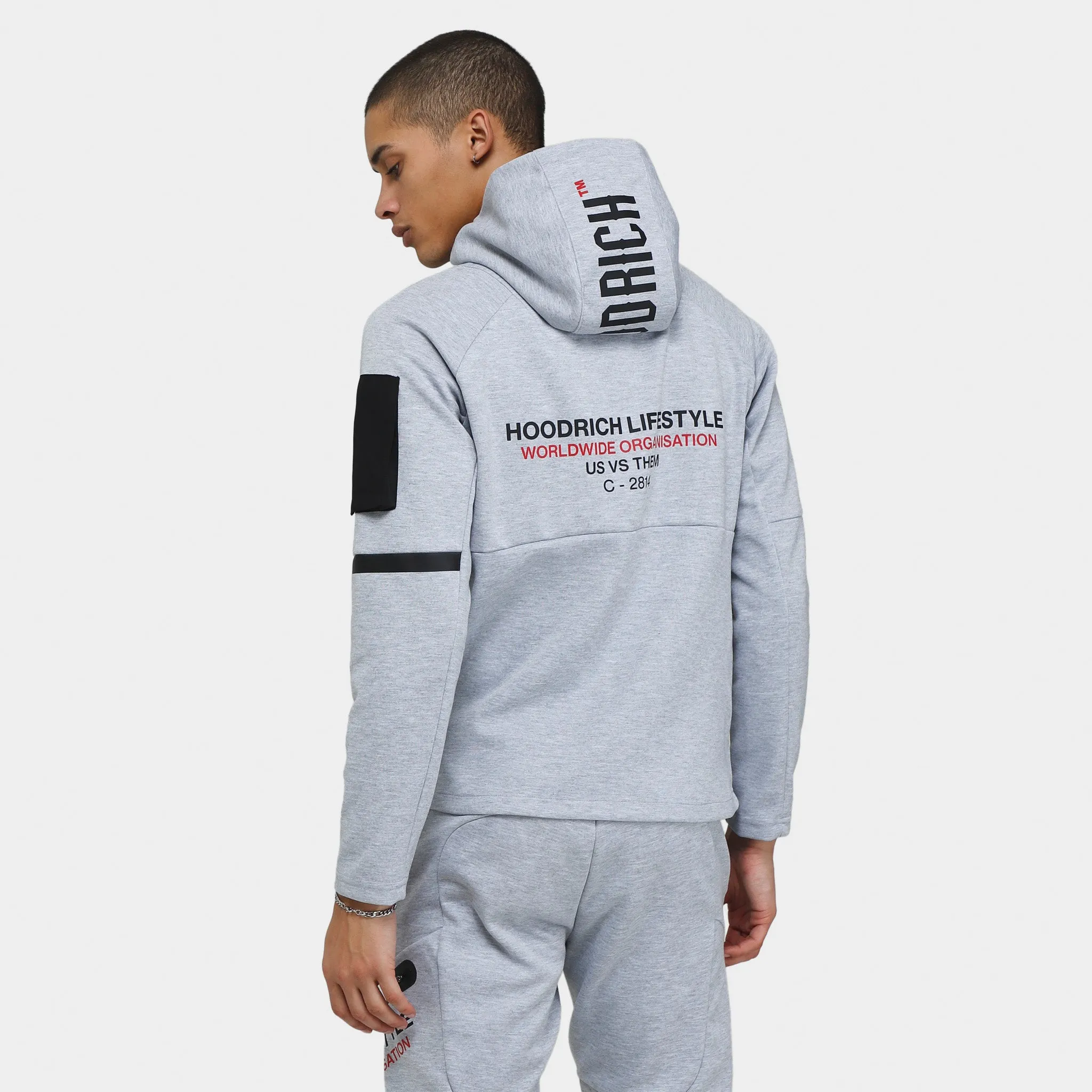 Hoodrich OG Circuit Full Zip Hoodie Heather Grey / Black - Lychee sold by JD Sports product image thumbnail 2