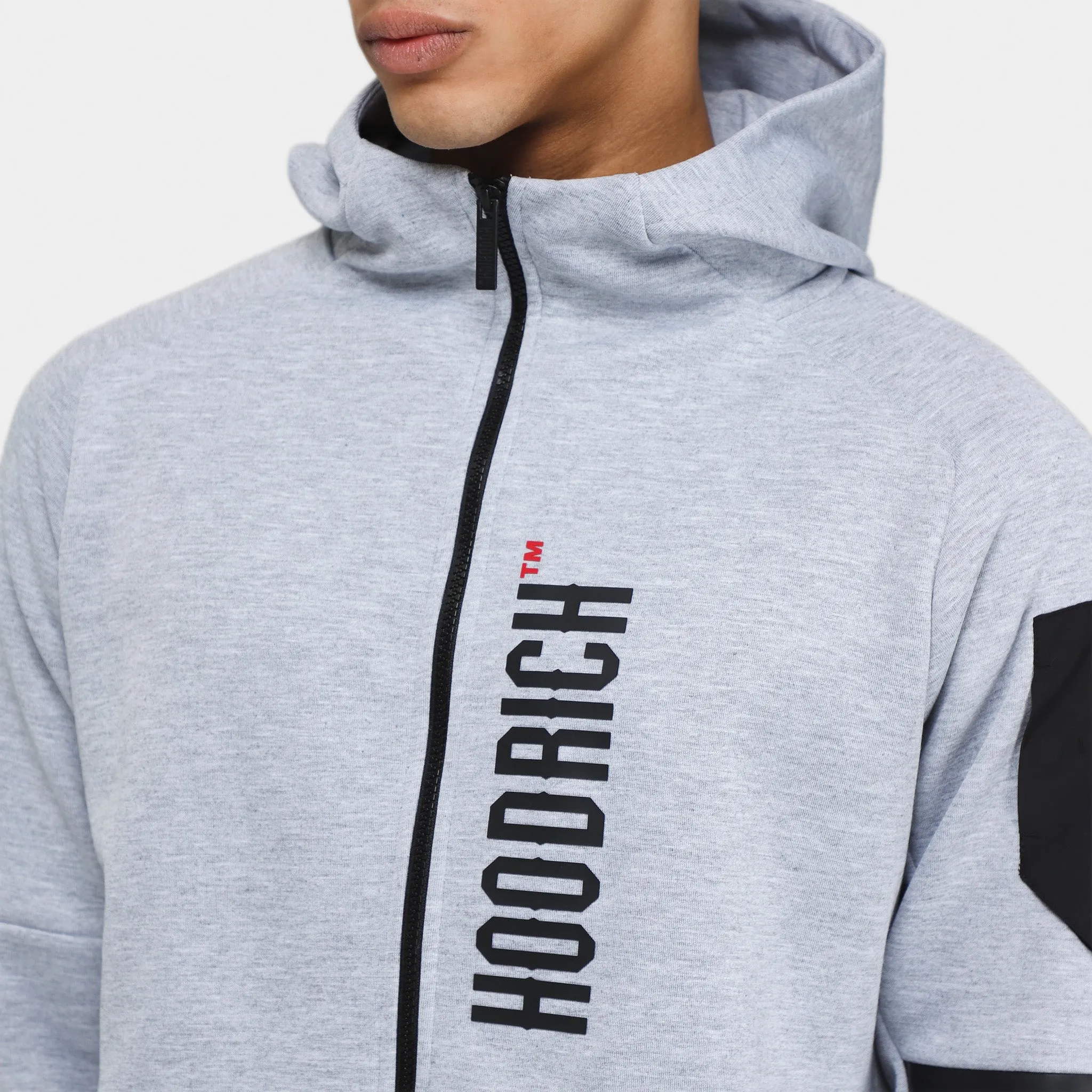 Hoodrich OG Circuit Full Zip Hoodie Heather Grey / Black - Lychee sold by JD Sports product image thumbnail 4